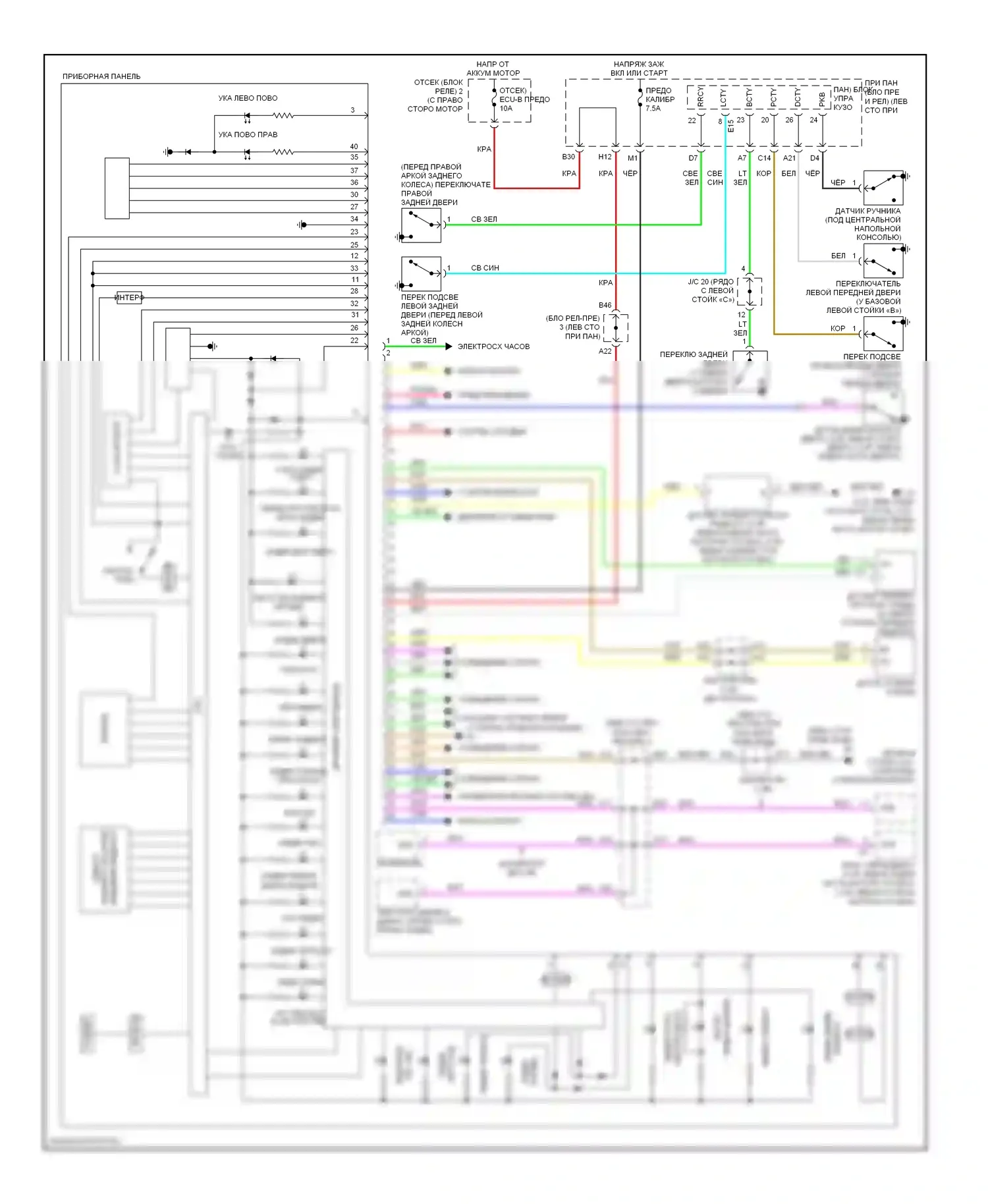RAV4 Toyota III (2005-2010): Электросхема приборной панели 