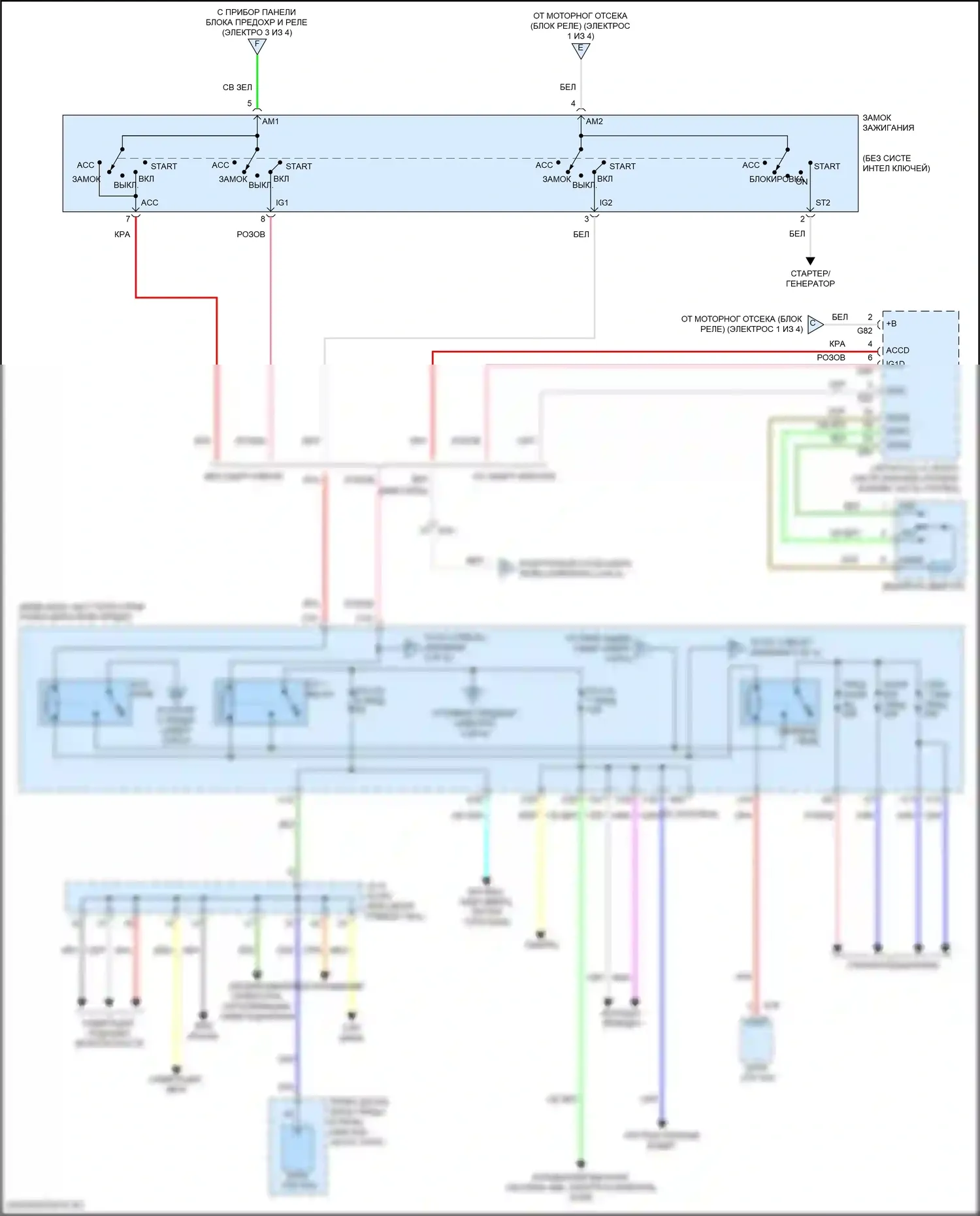RAV4 Toyota IV рестайлинг (2015-2019): Электросхема блока предохранителей реле, кроме гибридного (2 из 4) 
