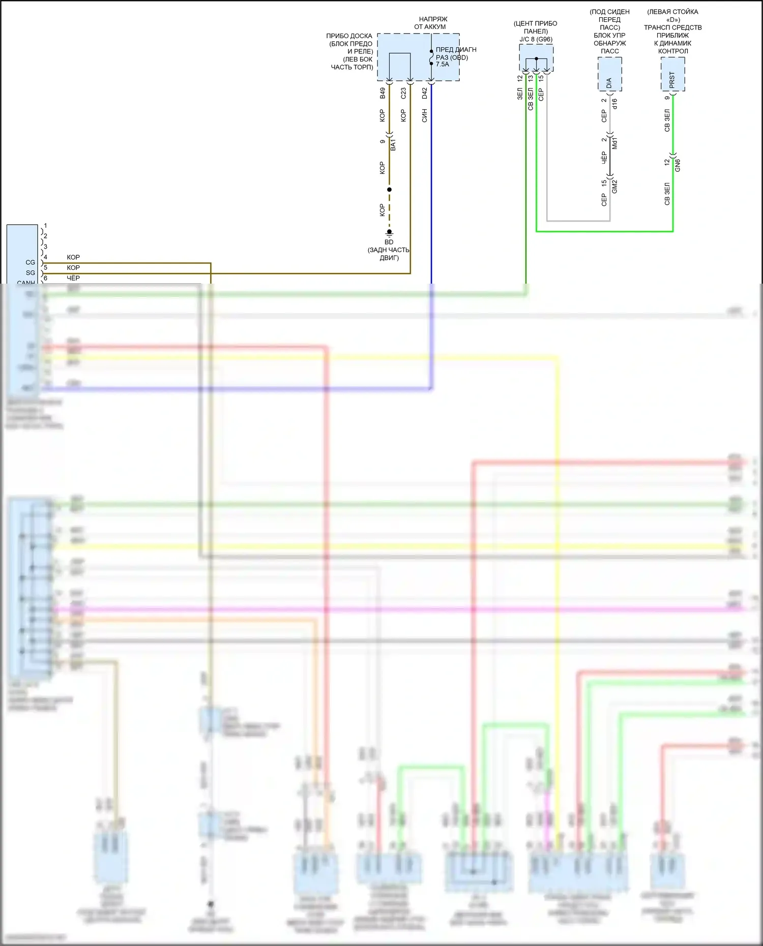 RAV4 Toyota IV рестайлинг (2015-2019): Can шина электросхема, гибридная (1 из 3) 