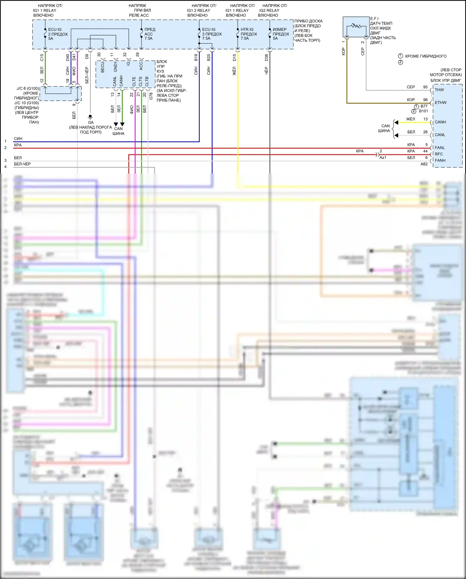 RAV4 Toyota IV рестайлинг (2015-2019): Электросхема климат контроля (3 из 3) 
