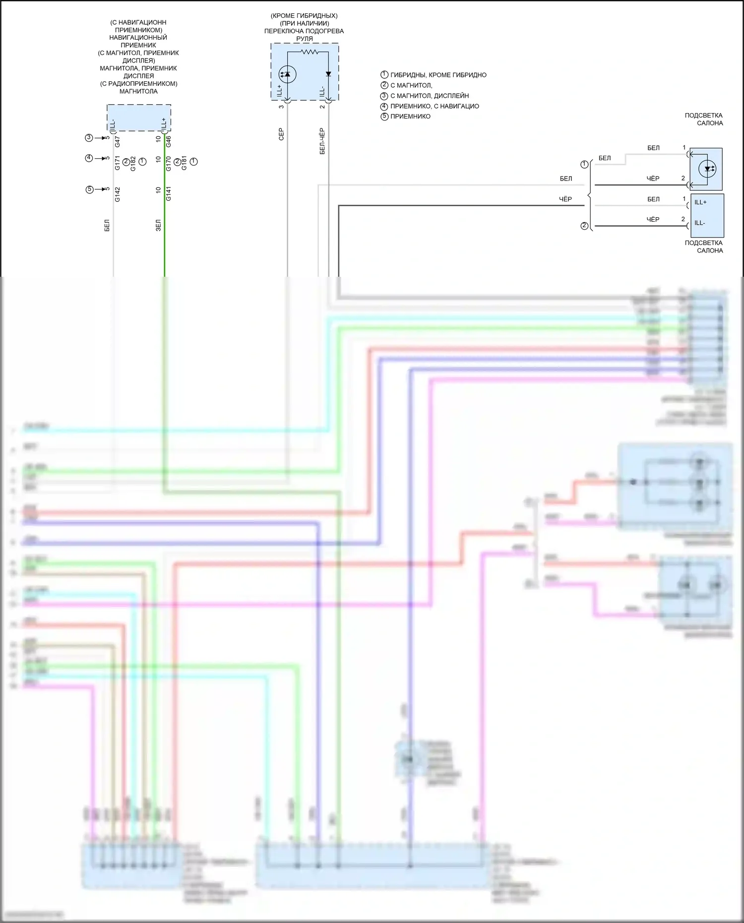 RAV4 Toyota IV рестайлинг (2015-2019): Электросхема подсветки приборной панели (4 из 4) 