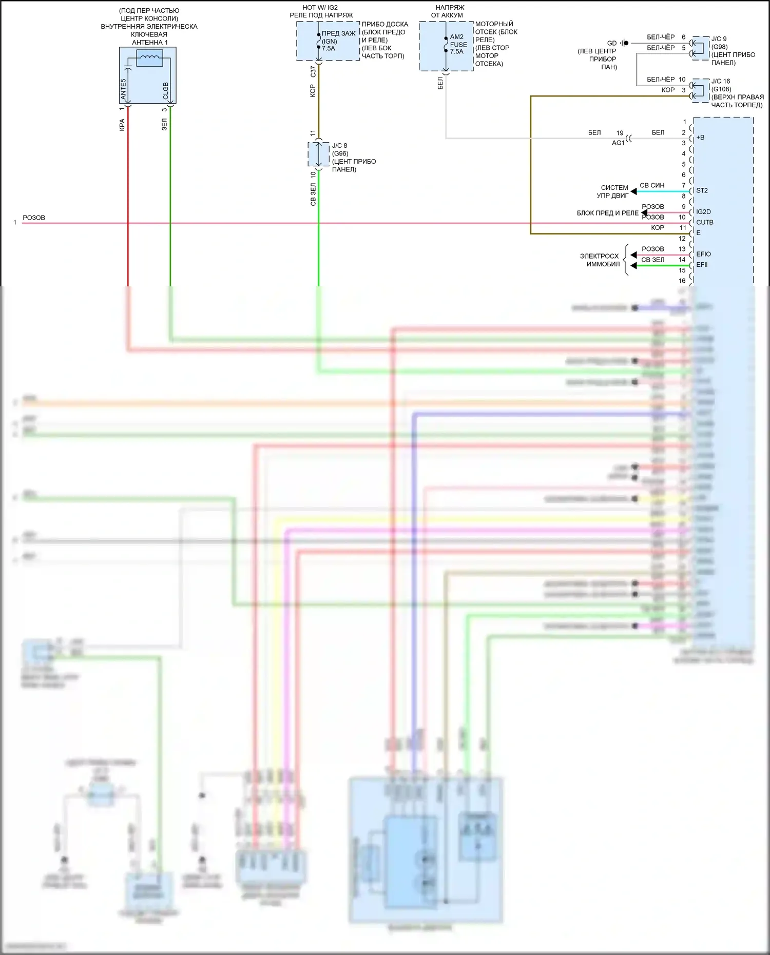 RAV4 Toyota IV рестайлинг (2015-2019): Электросхема защиты от взлома, гибридная (5 из 5) 