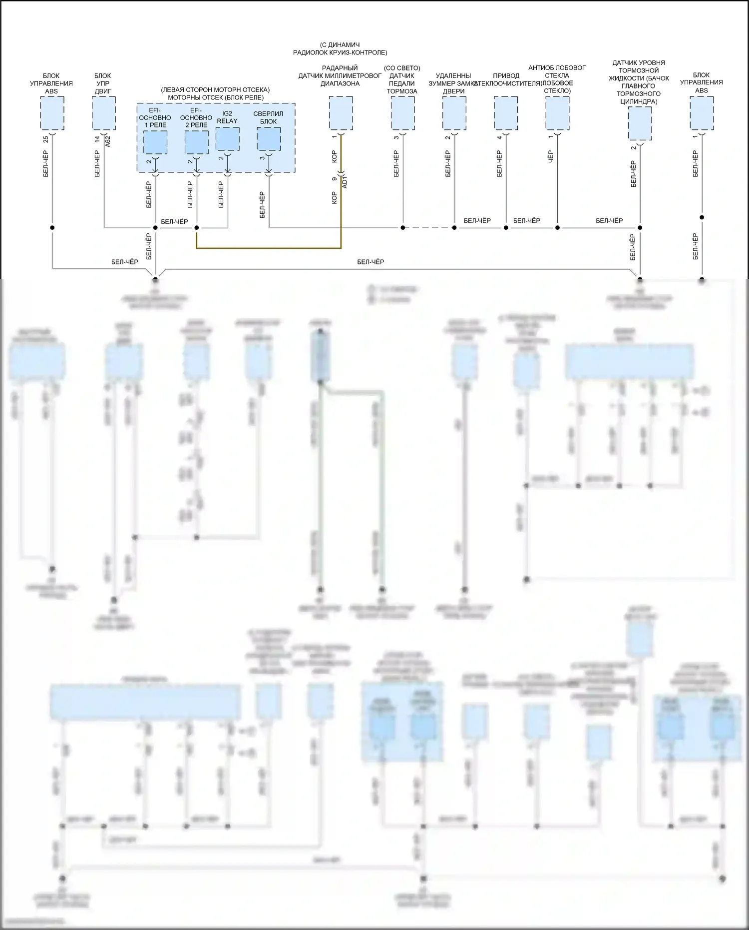 RAV4 Toyota IV рестайлинг (2015-2019): Электросхема разводки массы, кроме гибридной (1 из 5) 