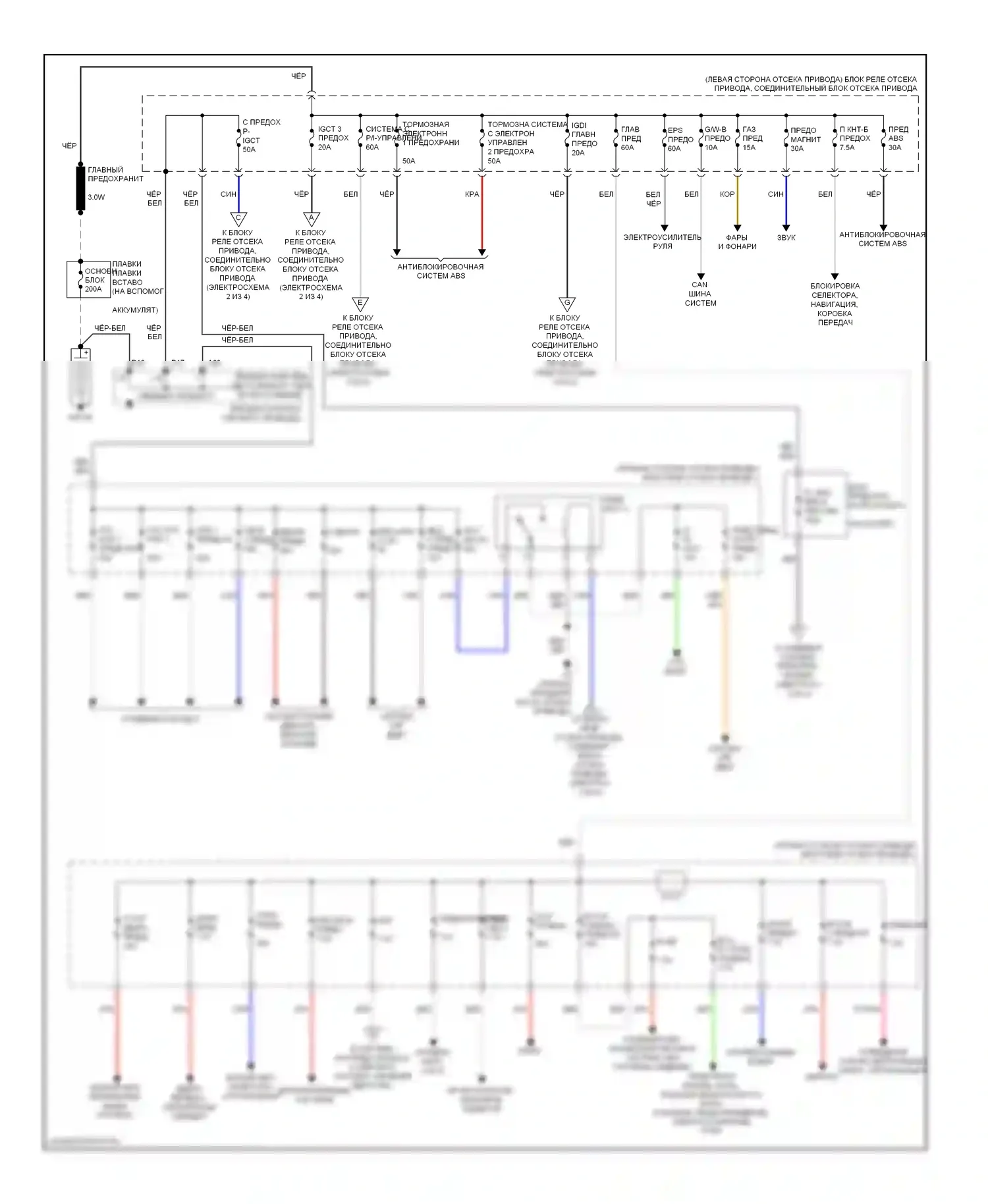 RAV4 Toyota IV (2012-2015): Электросхема блока предохранителей реле, эв (1 из 4) 