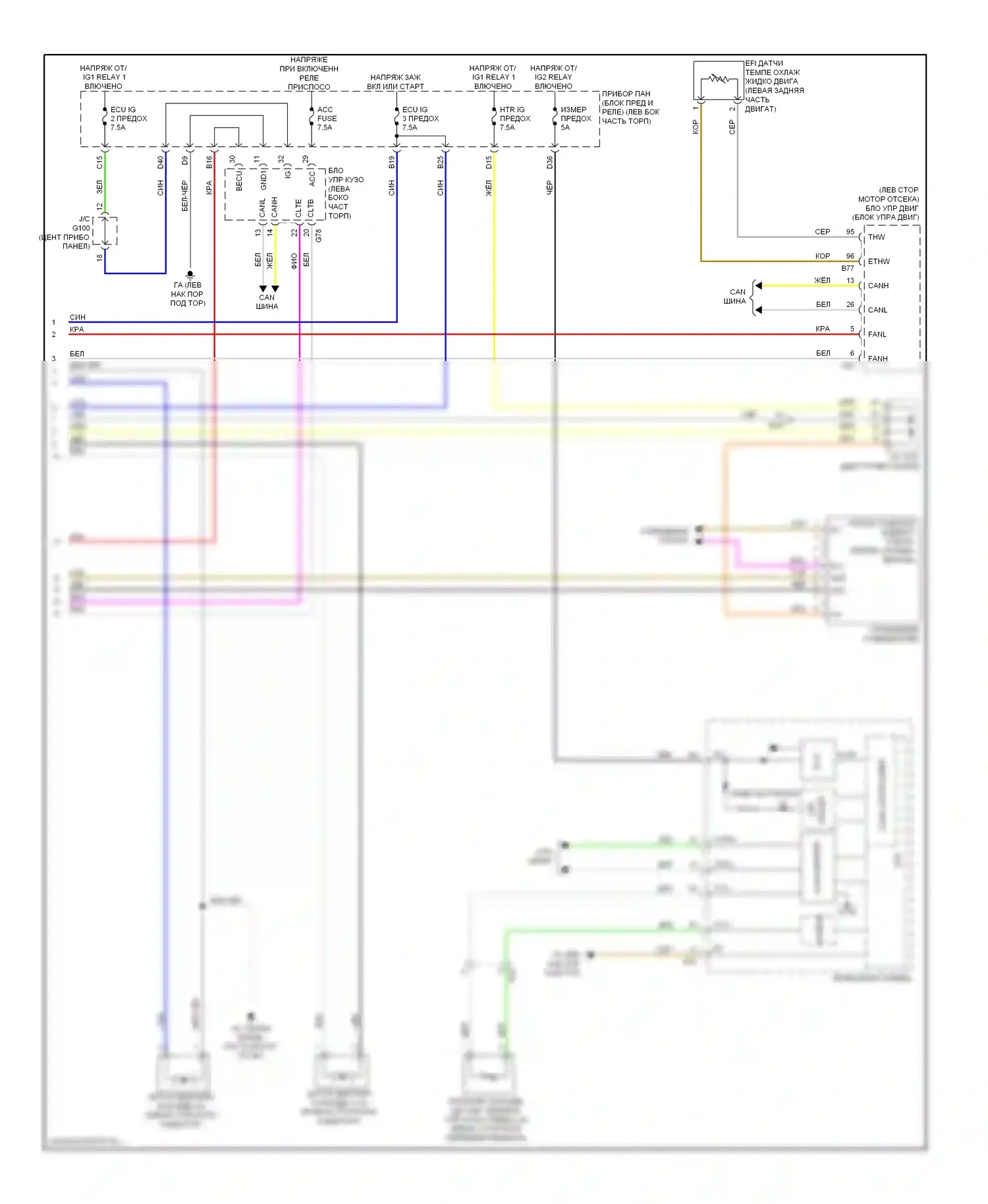 RAV4 Toyota IV (2012-2015): 2.5л, электросхема климат контроля (3 из 3) 