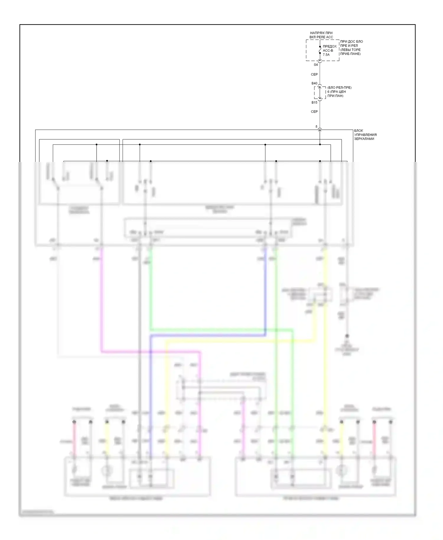 RAV4 Toyota IV (2012-2015): Управление зеркалами заднего вида электросхема, ev 