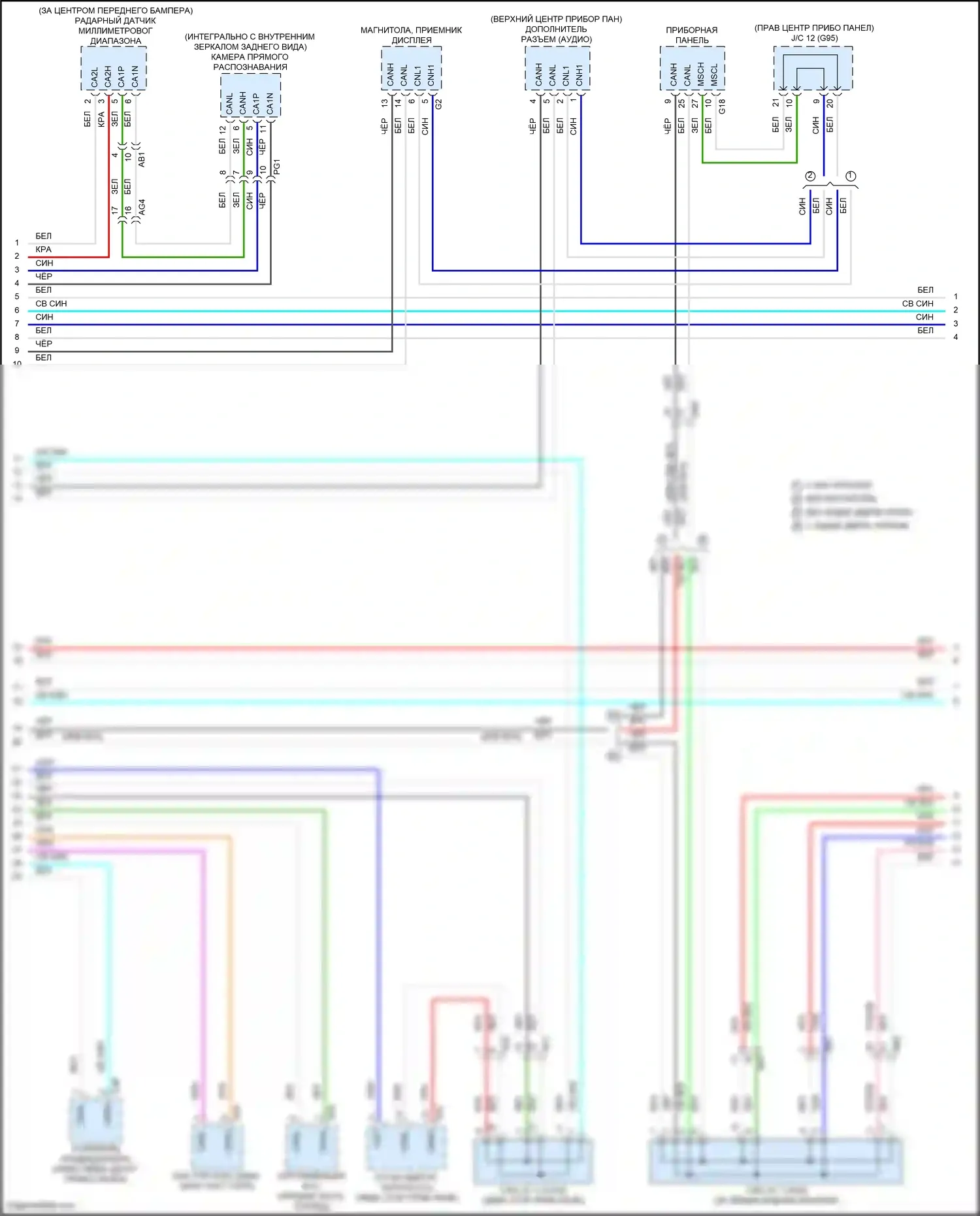 RAV4 Toyota V (2018-2024): Can шина электросхема, за исключением гибридной (3 из 4) 