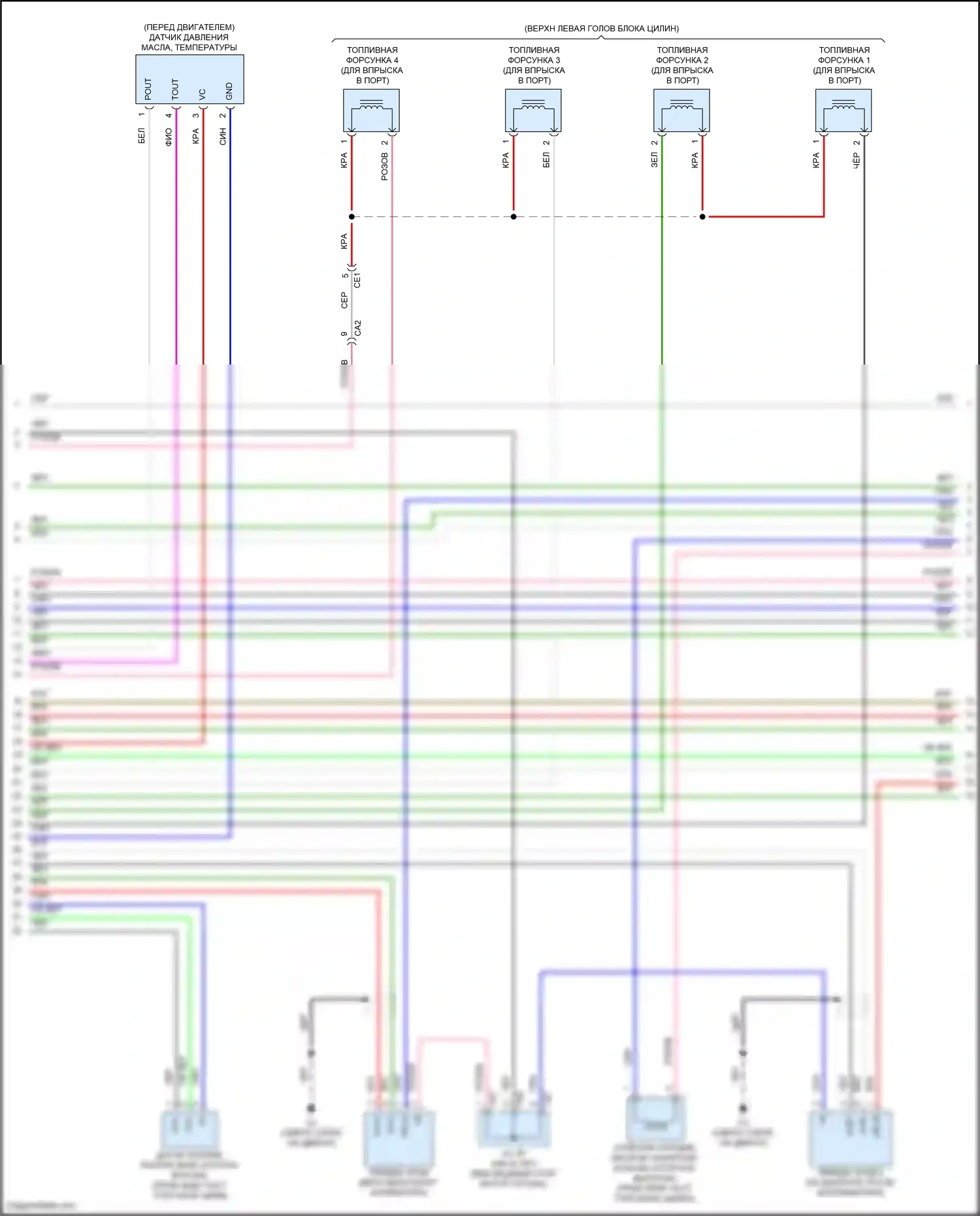 RAV4 Toyota V (2018-2024): Электросхема двигателя 2.5l (6 из 9) 