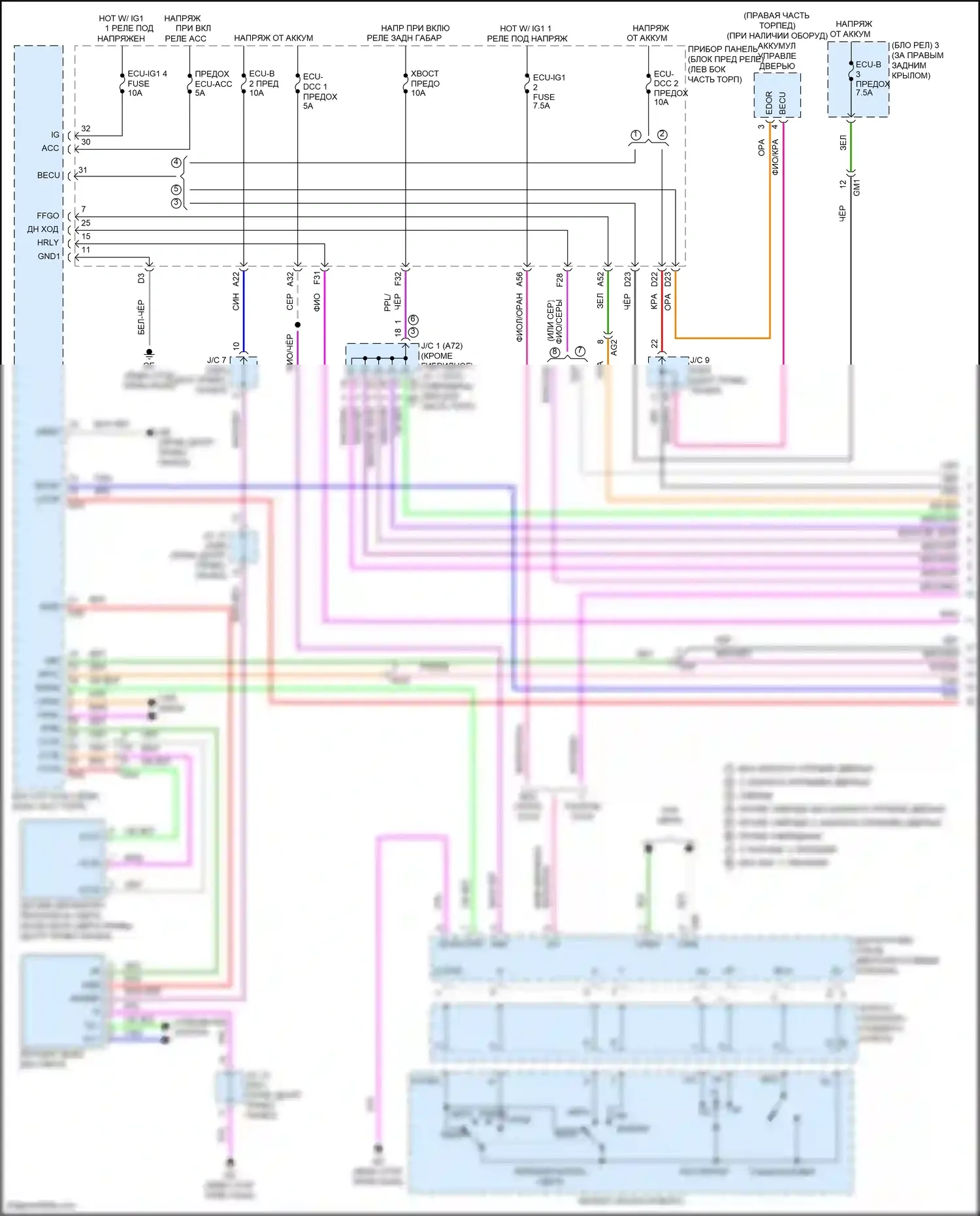 RAV4 Toyota V (2018-2024): Электросхема фар, без фары ecu (1 из 3) 