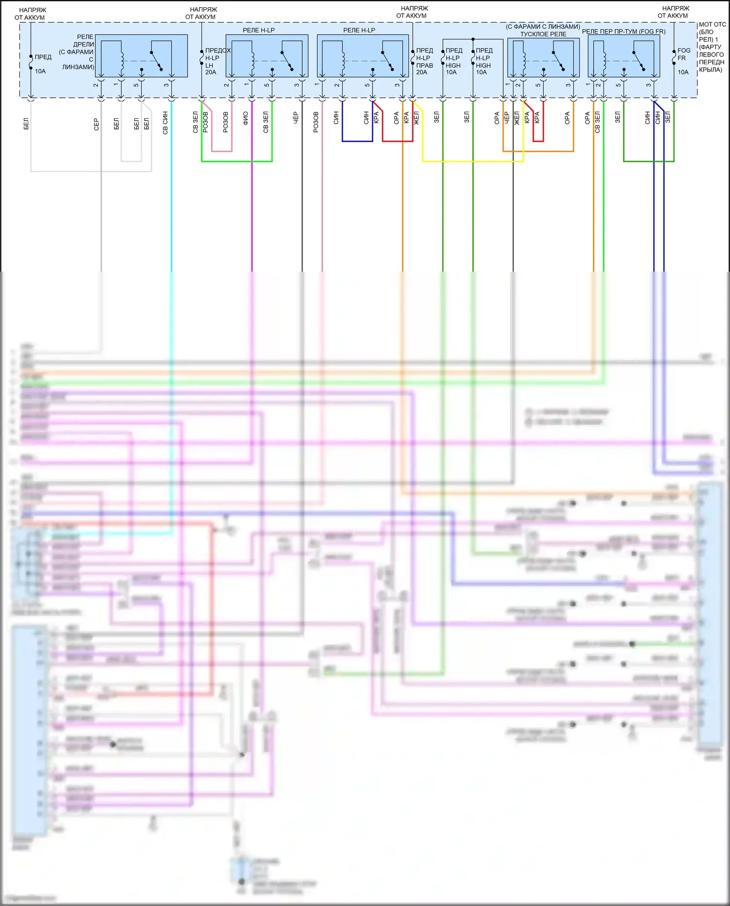 RAV4 Toyota V (2018-2024): Электросхема фар, без фары ecu (2 из 3) 