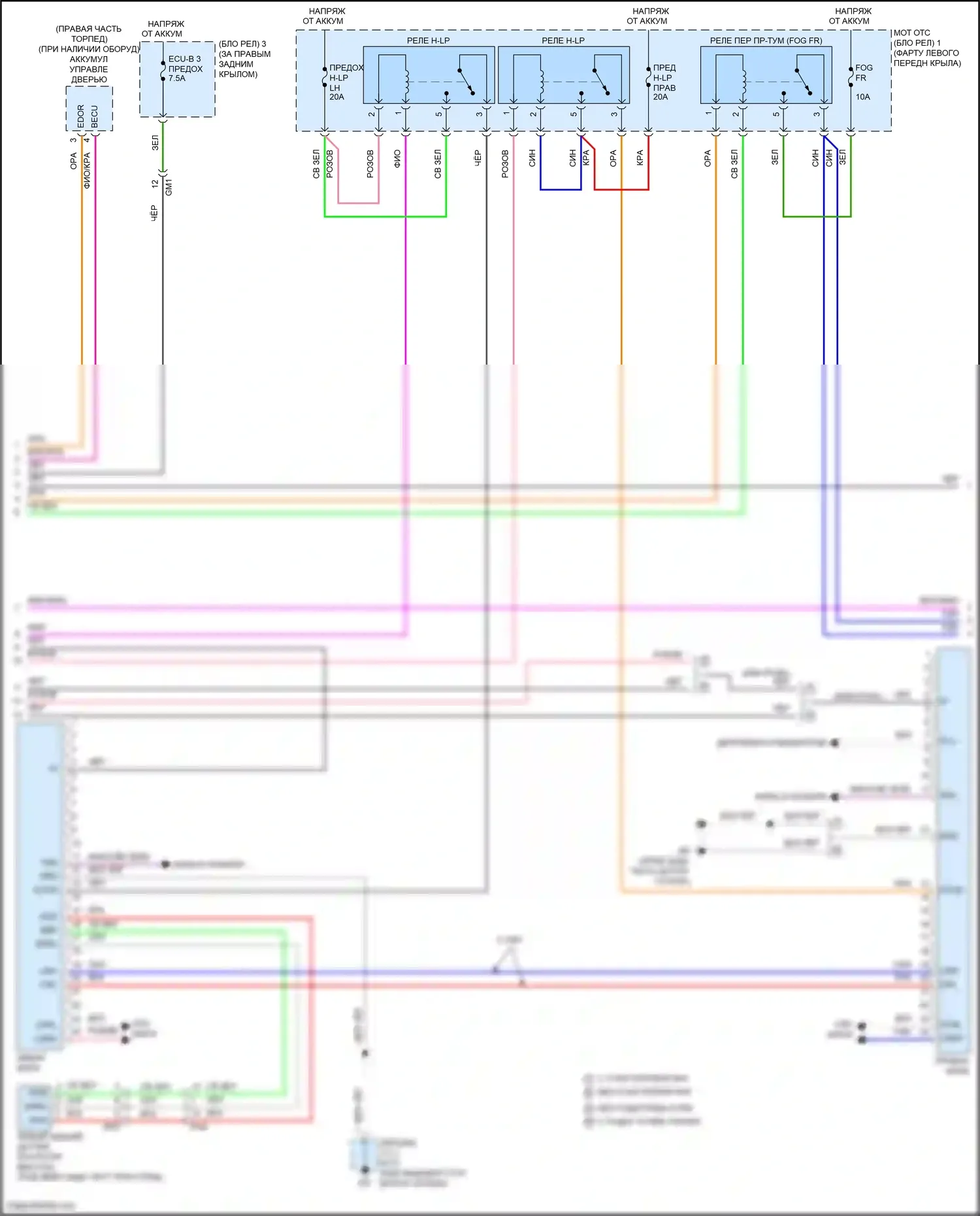RAV4 Toyota V (2018-2024): Электросхема фар, с эбу фар (2 из 3) 