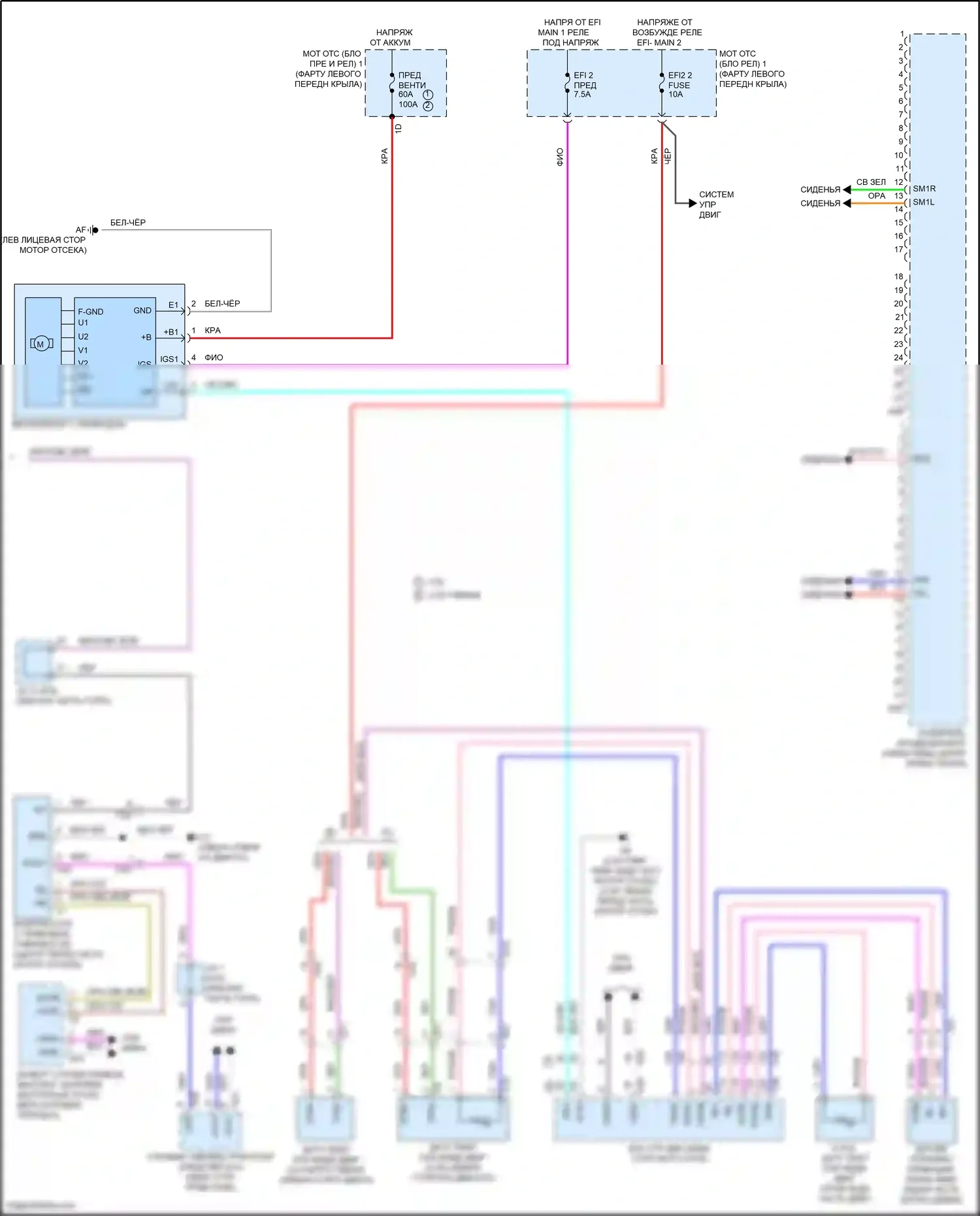 RAV4 Toyota V (2018-2024): Электросхема климат контроля (3 из 3) 