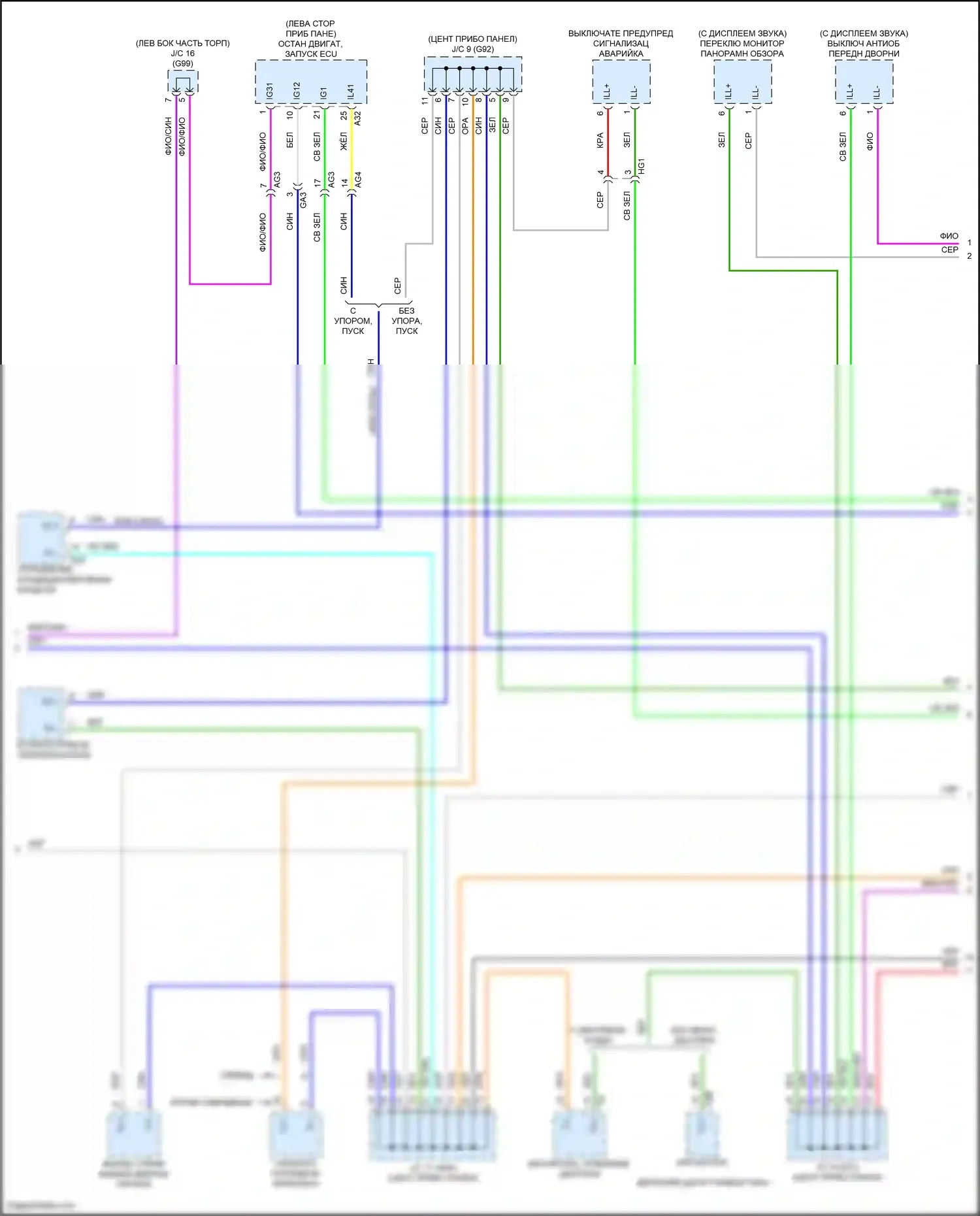 RAV4 Toyota V (2018-2024): Электросхема подсветки приборной панели (3 из 4) 