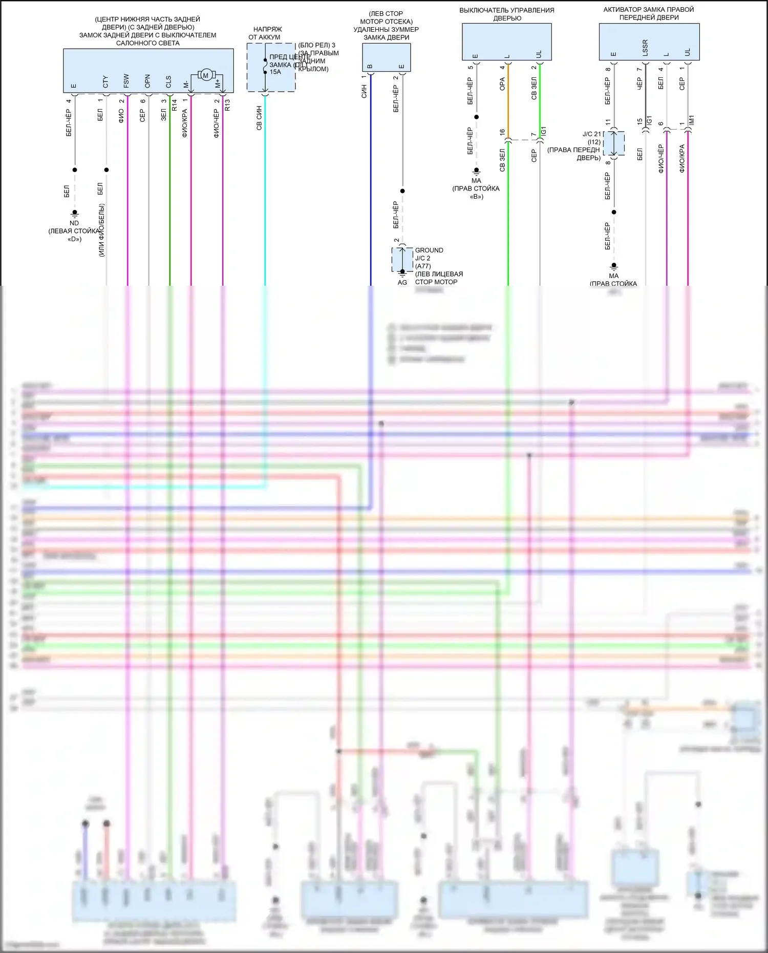RAV4 Toyota V (2018-2024): Сигнализации электросхема, без системы интеллектуальных ключей (2 из 3) 