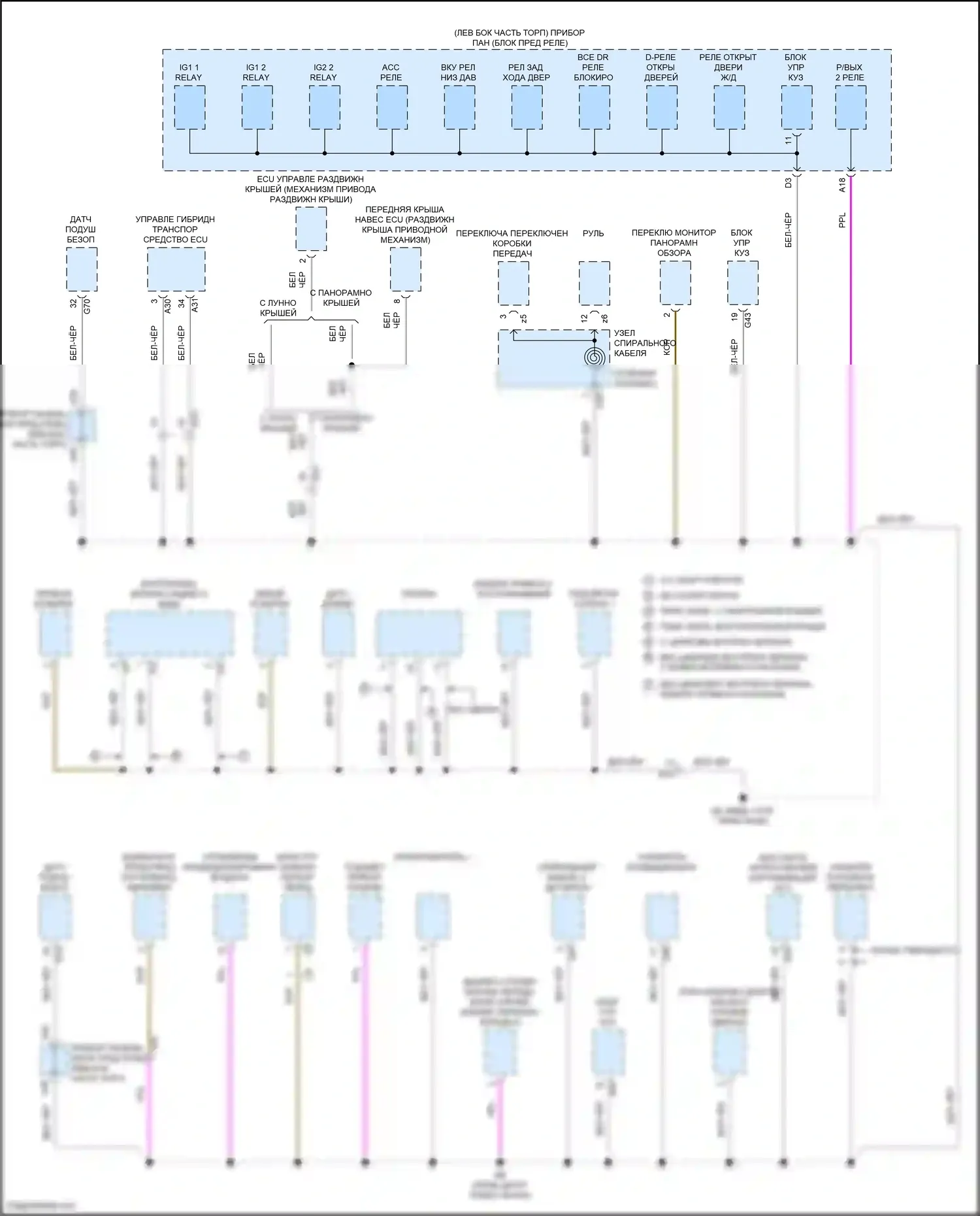RAV4 Toyota V (2018-2024): Электросхема разводки массы (4 из 8) 
