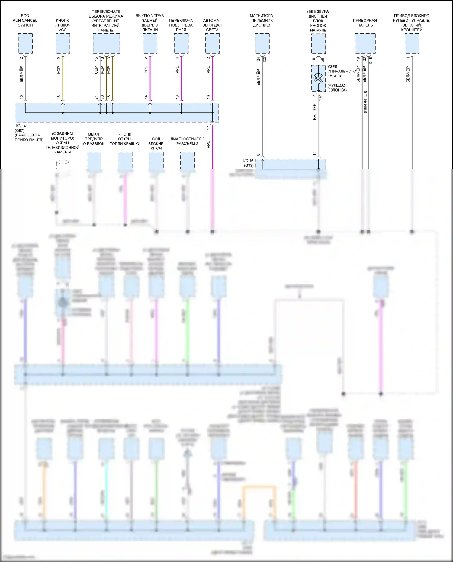 RAV4 Toyota V (2018-2024): Электросхема разводки массы (5 из 8) 