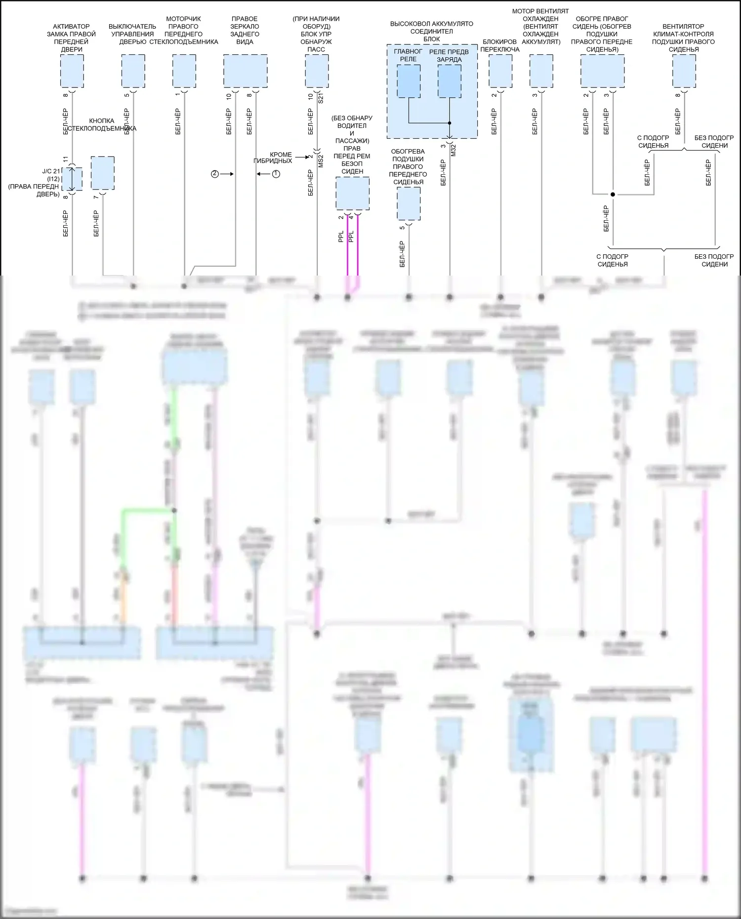 RAV4 Toyota V (2018-2024): Электросхема разводки массы (6 из 8) 
