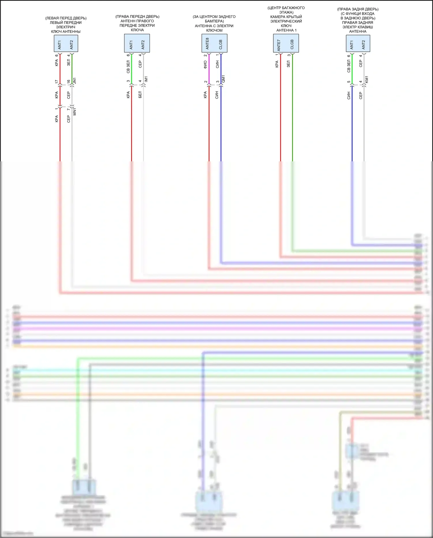 RAV4 Toyota V (2018-2024): Электросхема центрального замка, с интеллектуальной системой ключей (4 из 6) 