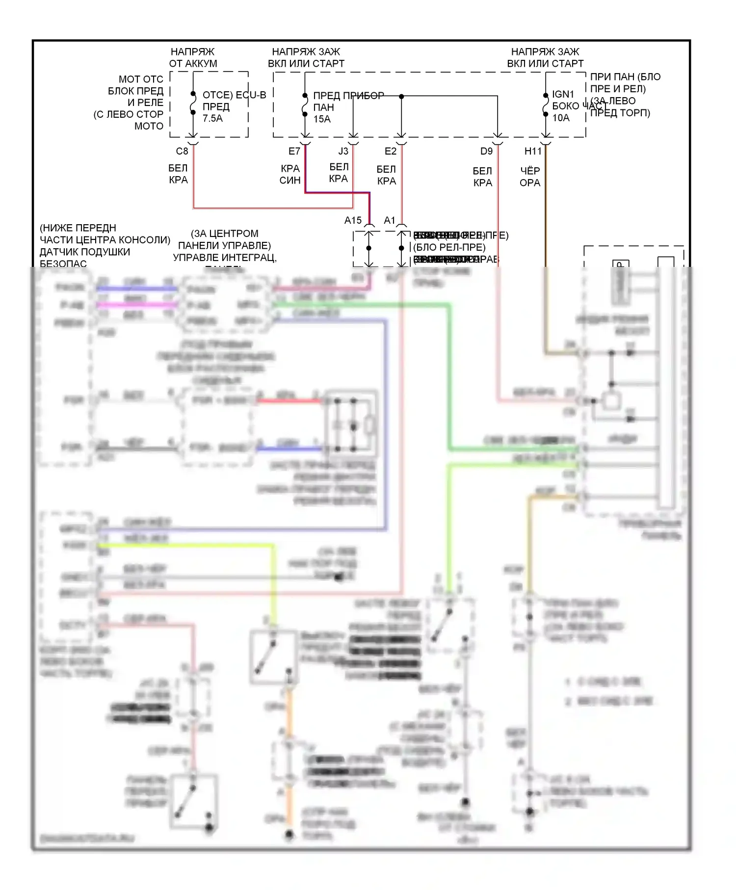 Sequoia Toyota I рестайлинг (2004-2007): Электросхема утора 