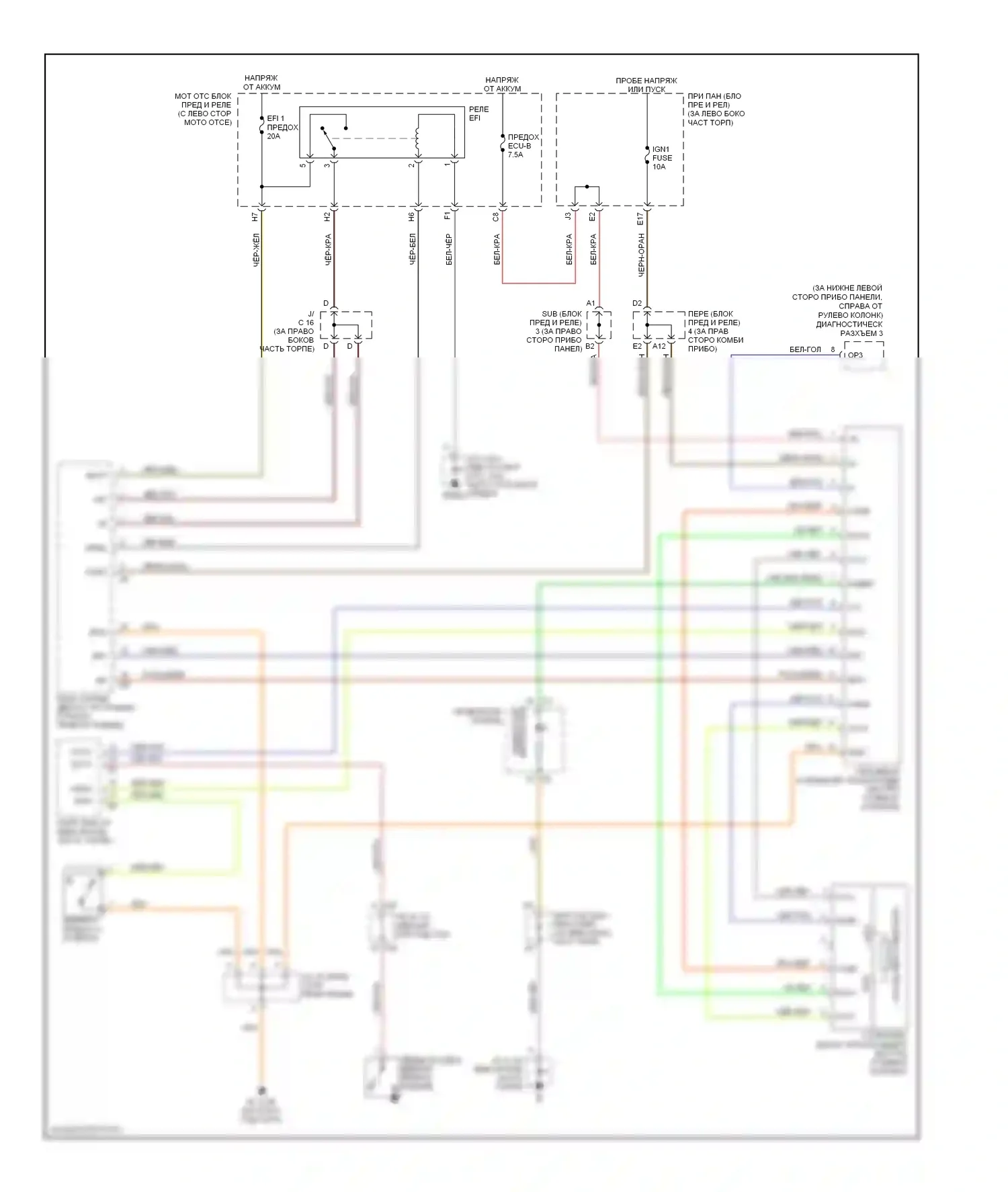 Sequoia Toyota I рестайлинг (2004-2007): Электросхема иммобилайзера 