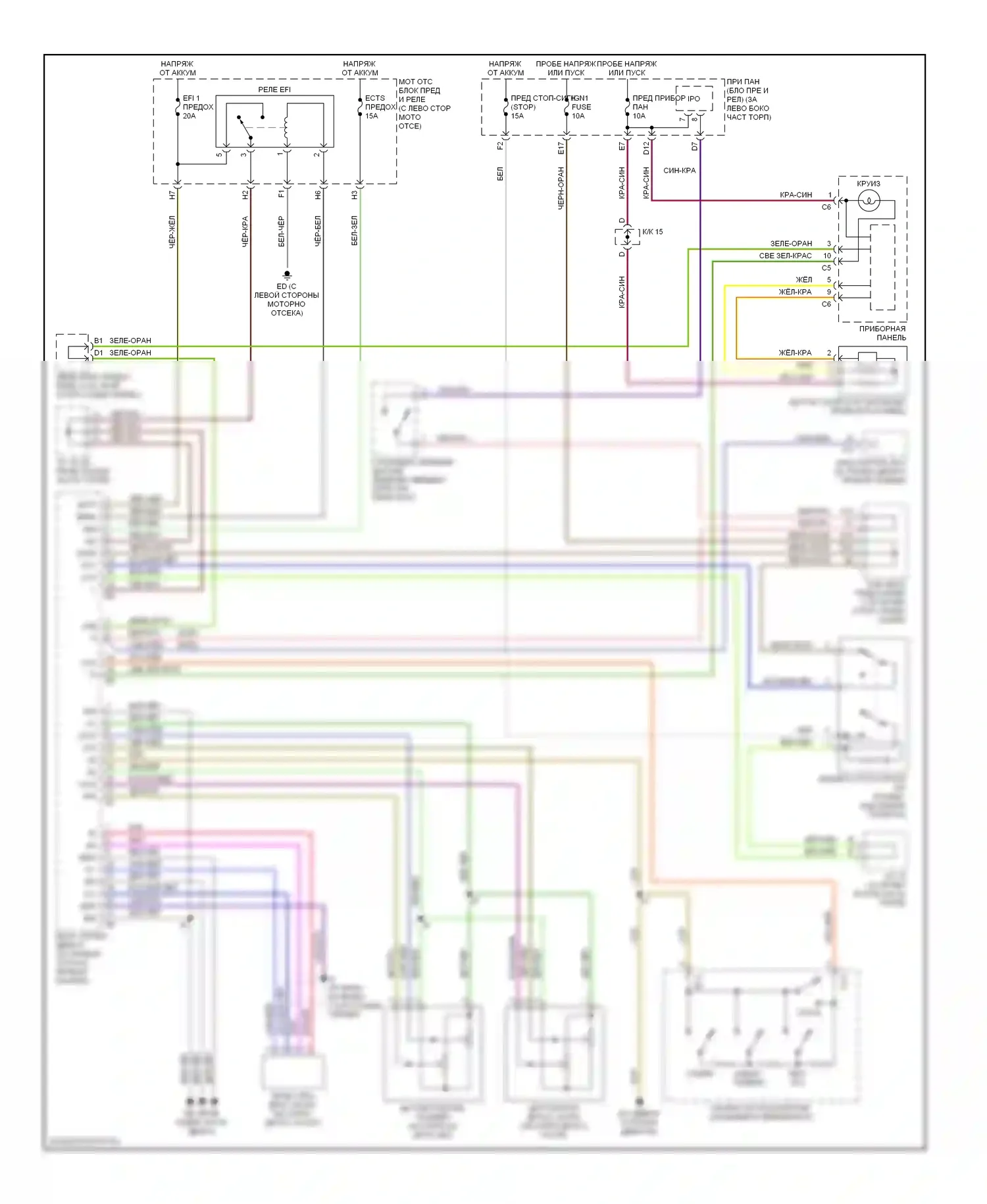 Sequoia Toyota I (2000-2004): Электросхема круиз-контроля 