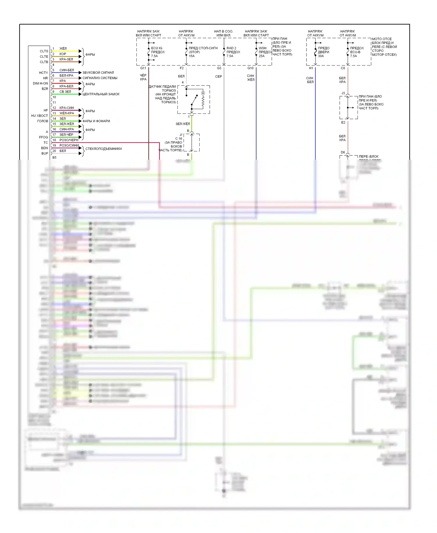 Sequoia Toyota I (2000-2004): Электросхемы компьютера тела (1 из 2) 