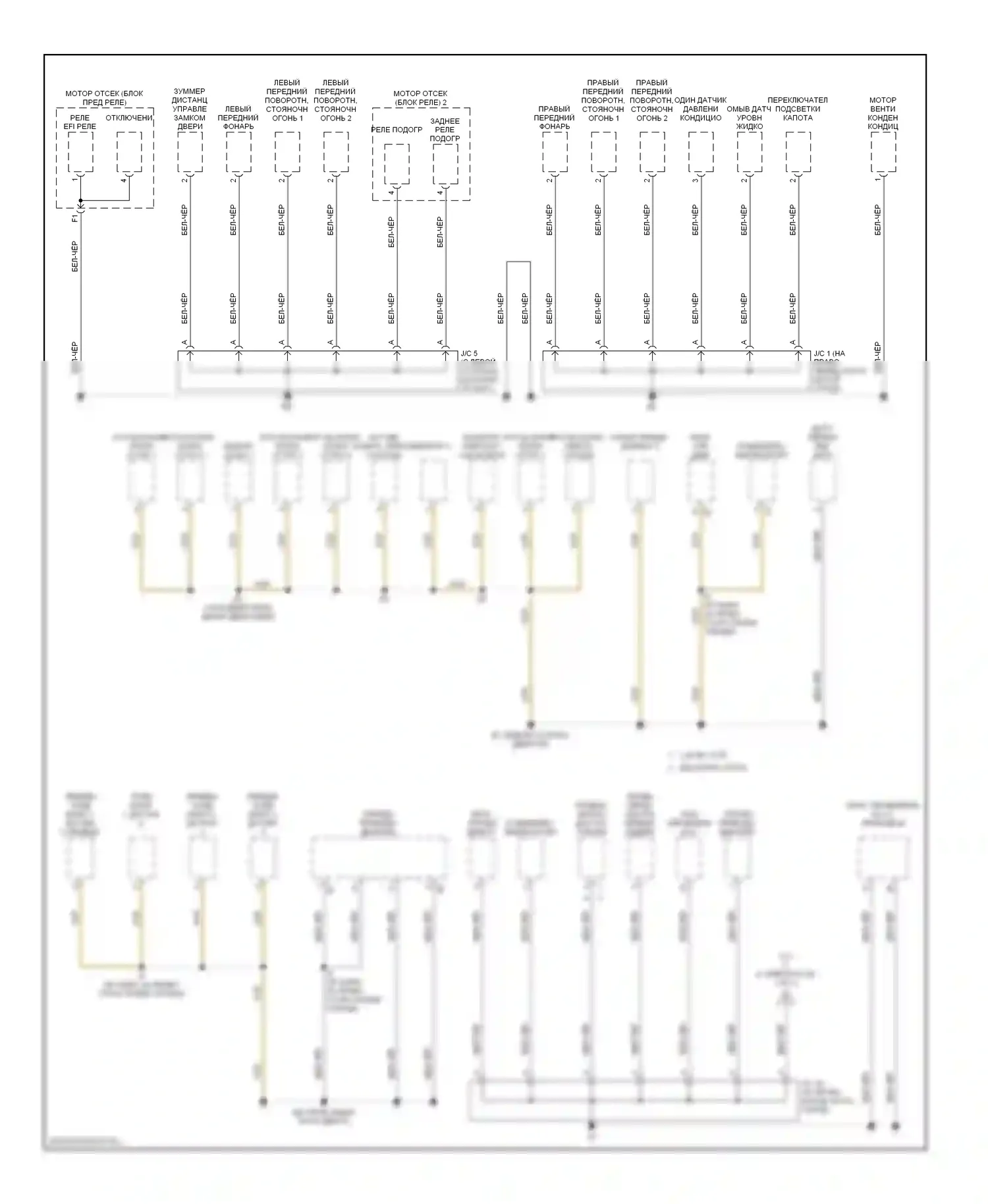 Sequoia Toyota I (2000-2004): Электросхема точек подключения масс (1 из 3) 