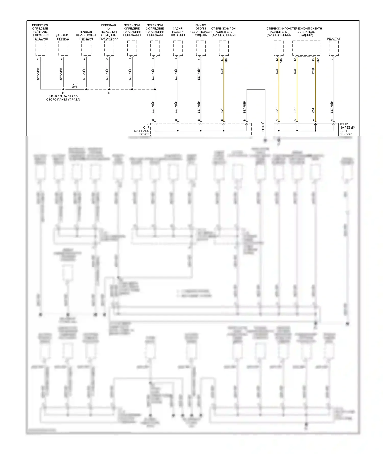 Sequoia Toyota I (2000-2004): Электросхема точек подключения масс (3 из 3) 