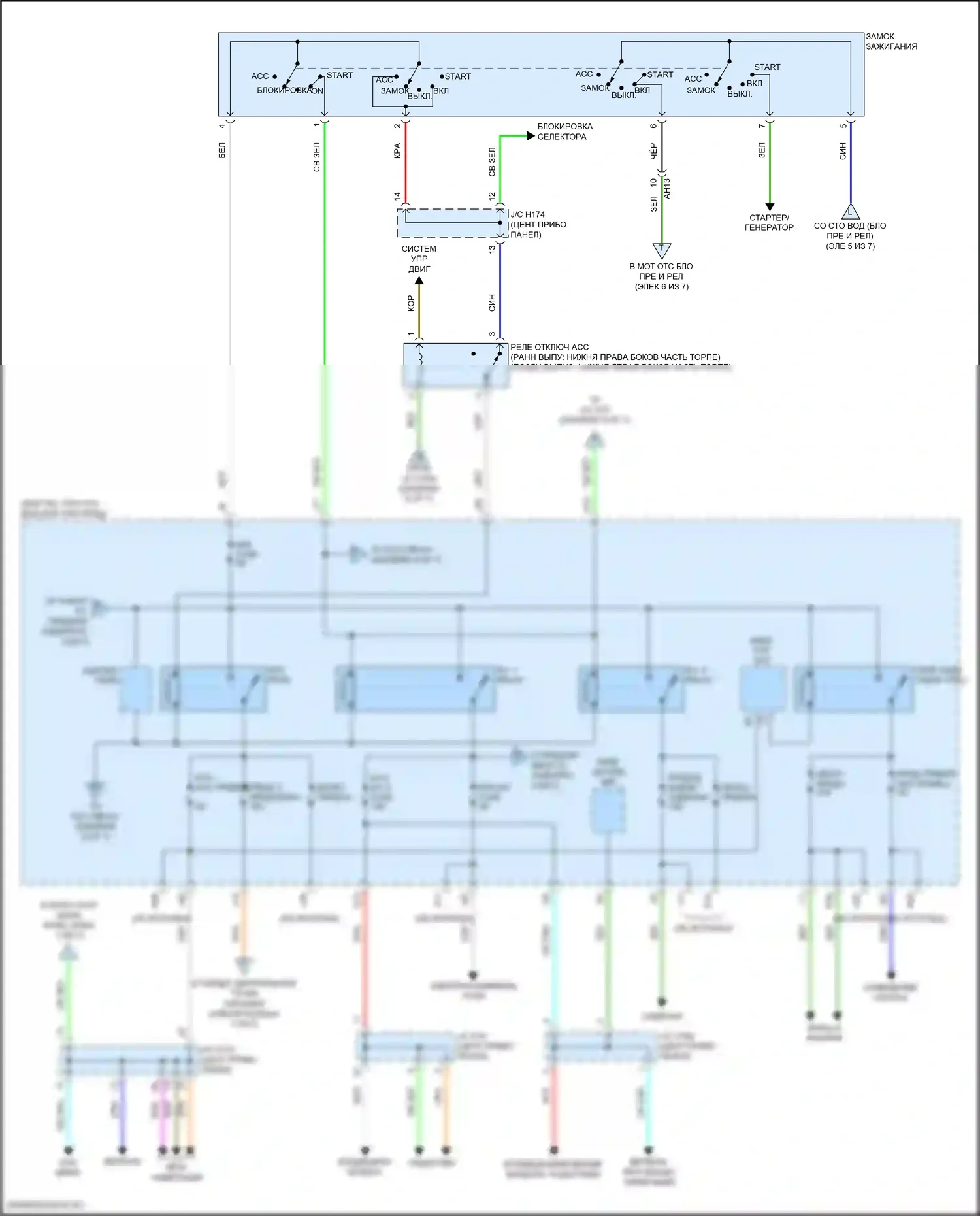 Sequoia Toyota II рестайлинг (2017-2022): Электросхема блока предохранителей реле (3 из 7) 