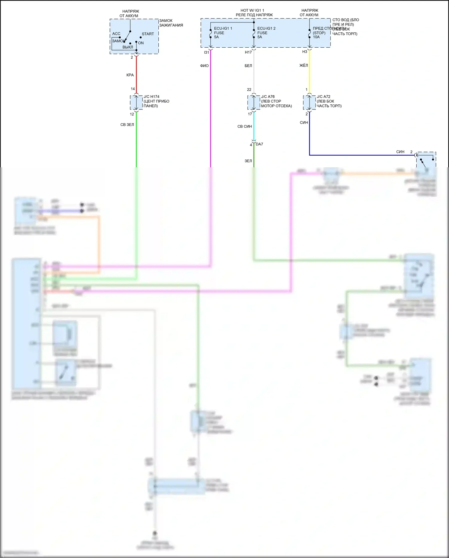 Sequoia Toyota II рестайлинг (2017-2022): Электросхема блокировки селектора 