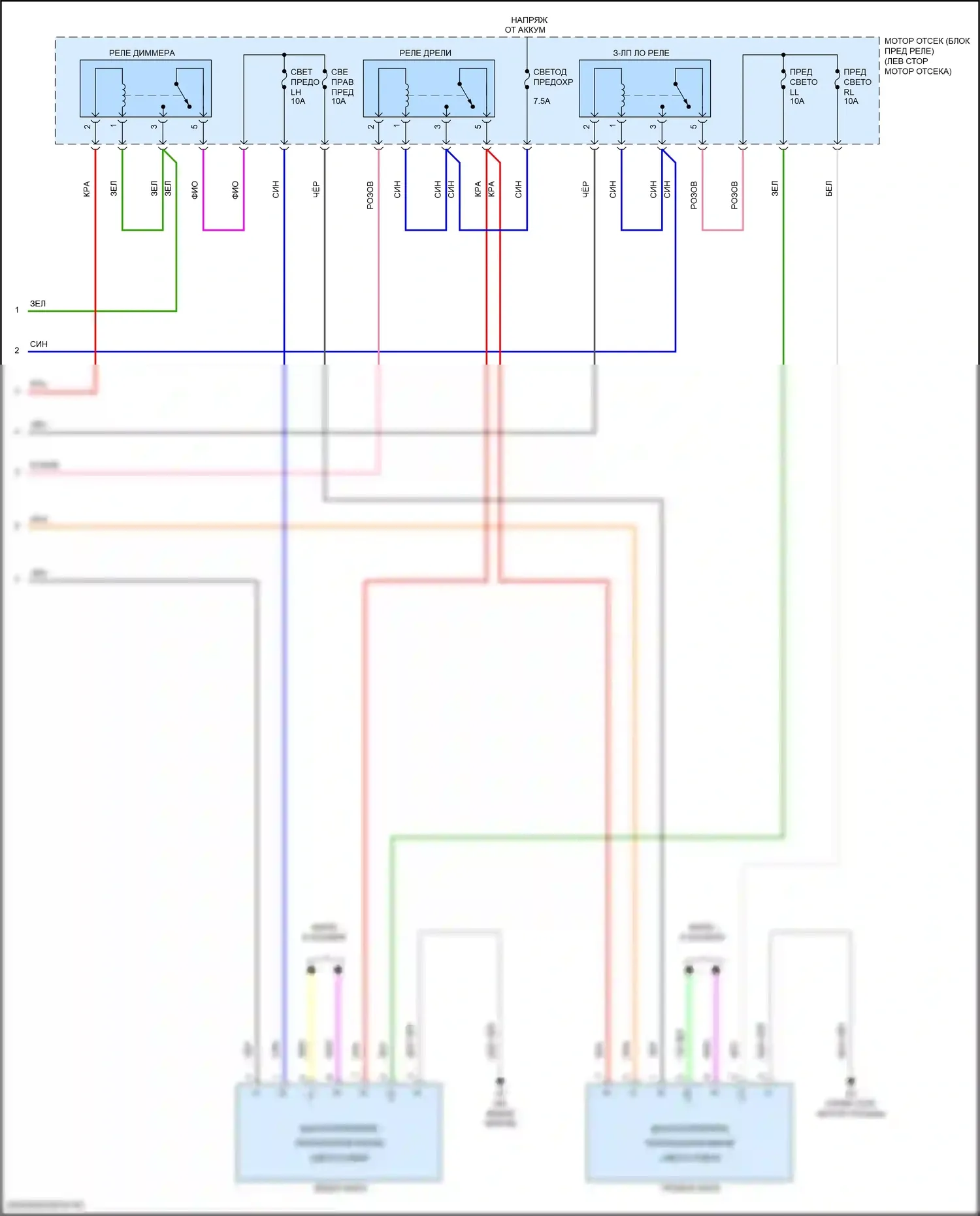 Sequoia Toyota II рестайлинг (2017-2022): Электросхема фар (3 из 3) 