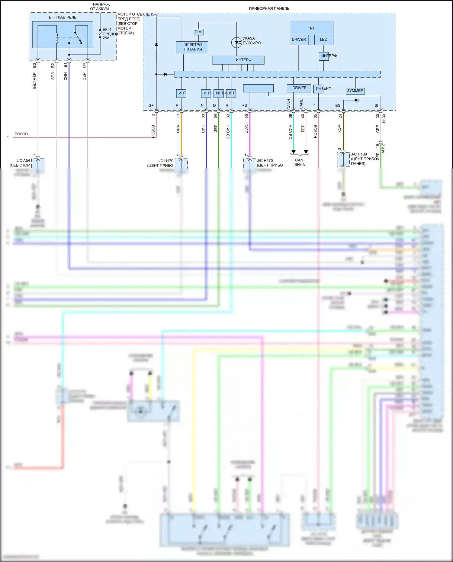 Sequoia Toyota II рестайлинг (2017-2022): Электросхема автоматической коробки передач (3 из 3) 