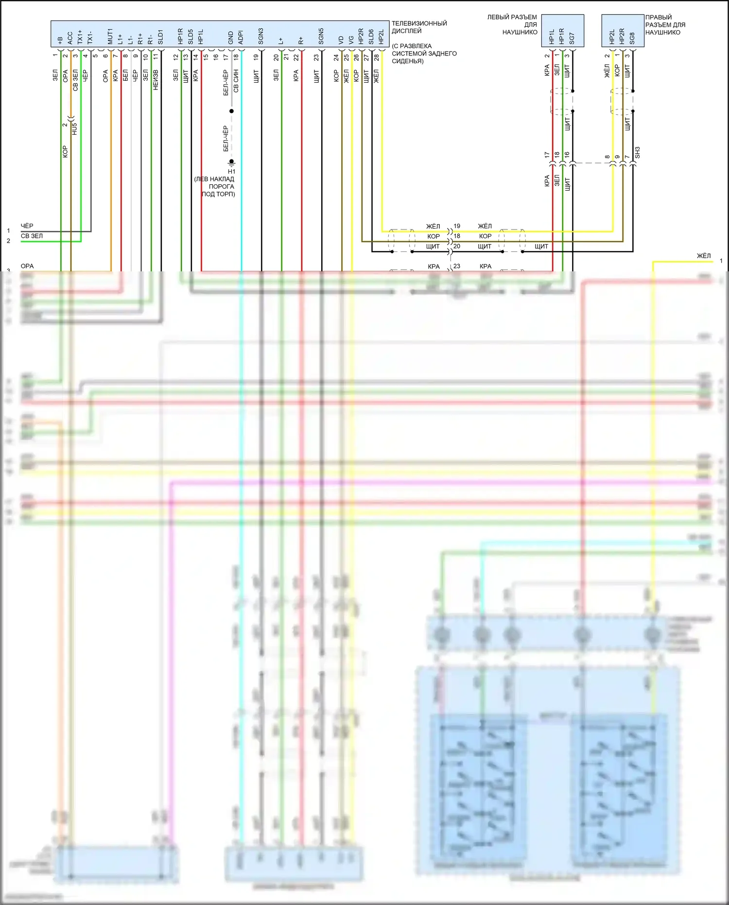 Sequoia Toyota II рестайлинг (2017-2022): Электросхема 14-акустической системы (2 из 5) 