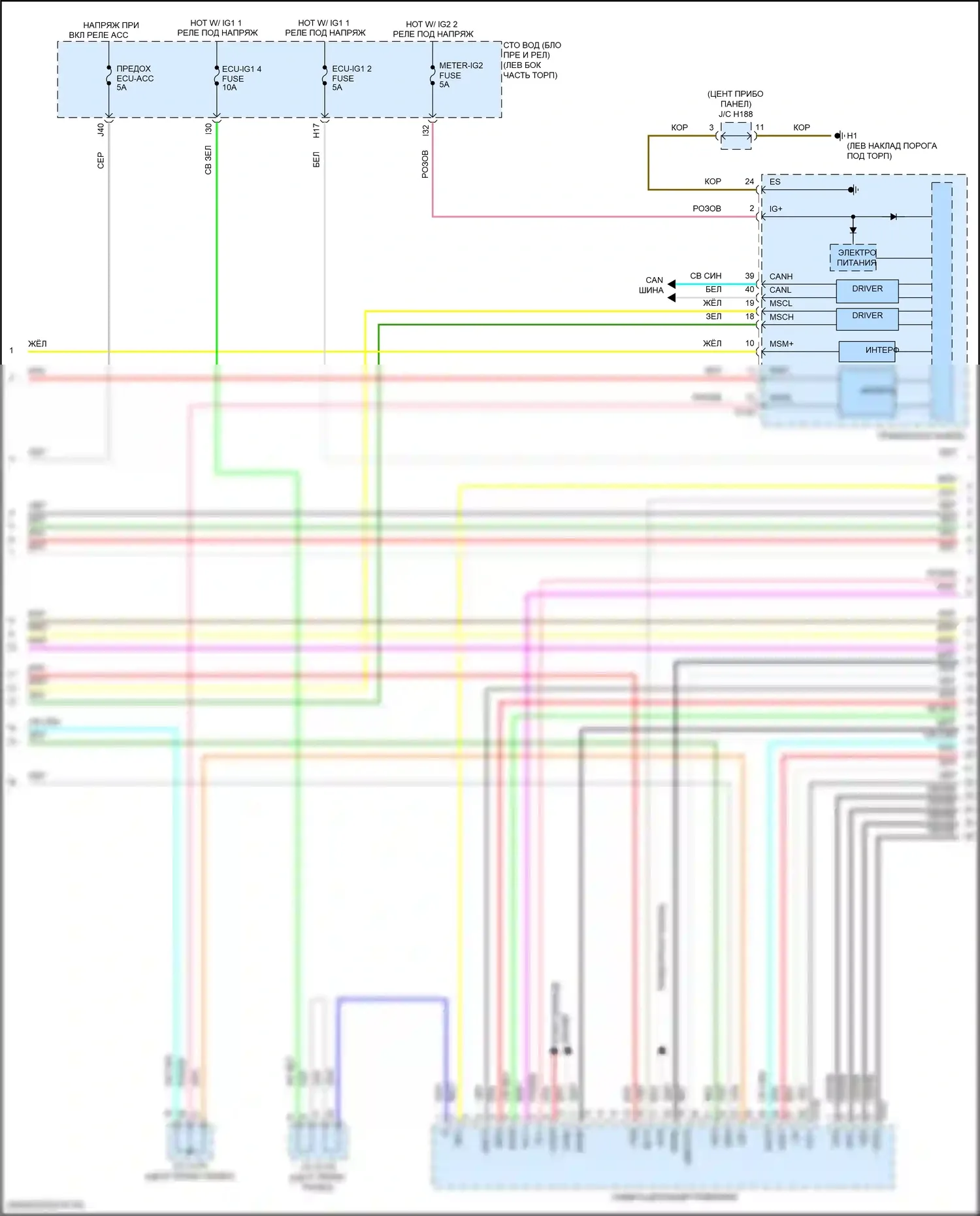 Sequoia Toyota II рестайлинг (2017-2022): Электросхема 14-акустической системы (3 из 5) 
