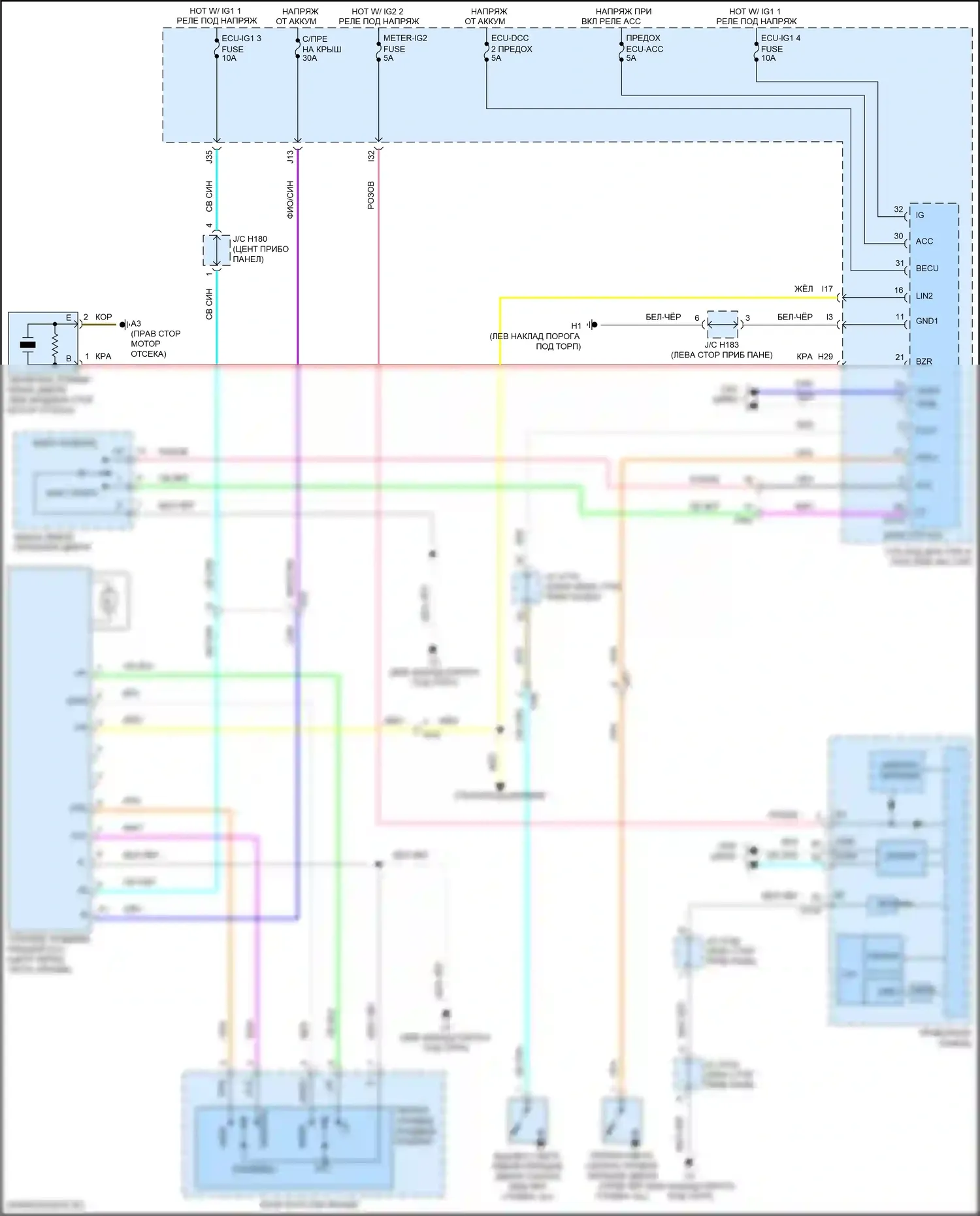 Sequoia Toyota II рестайлинг (2017-2022): Электросхема складной крыши/люка 