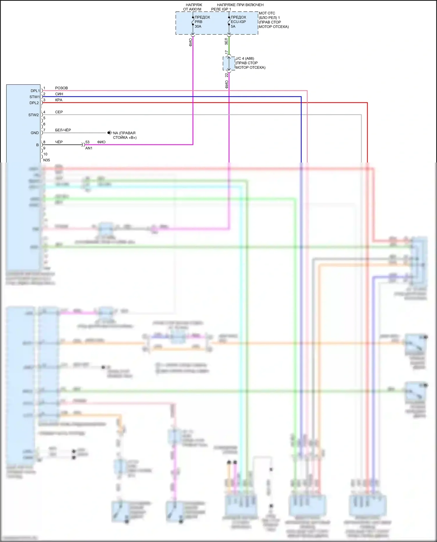 Sequoia Toyota III (2022-2024): Электросхема выдвижных ходовых щитов 
