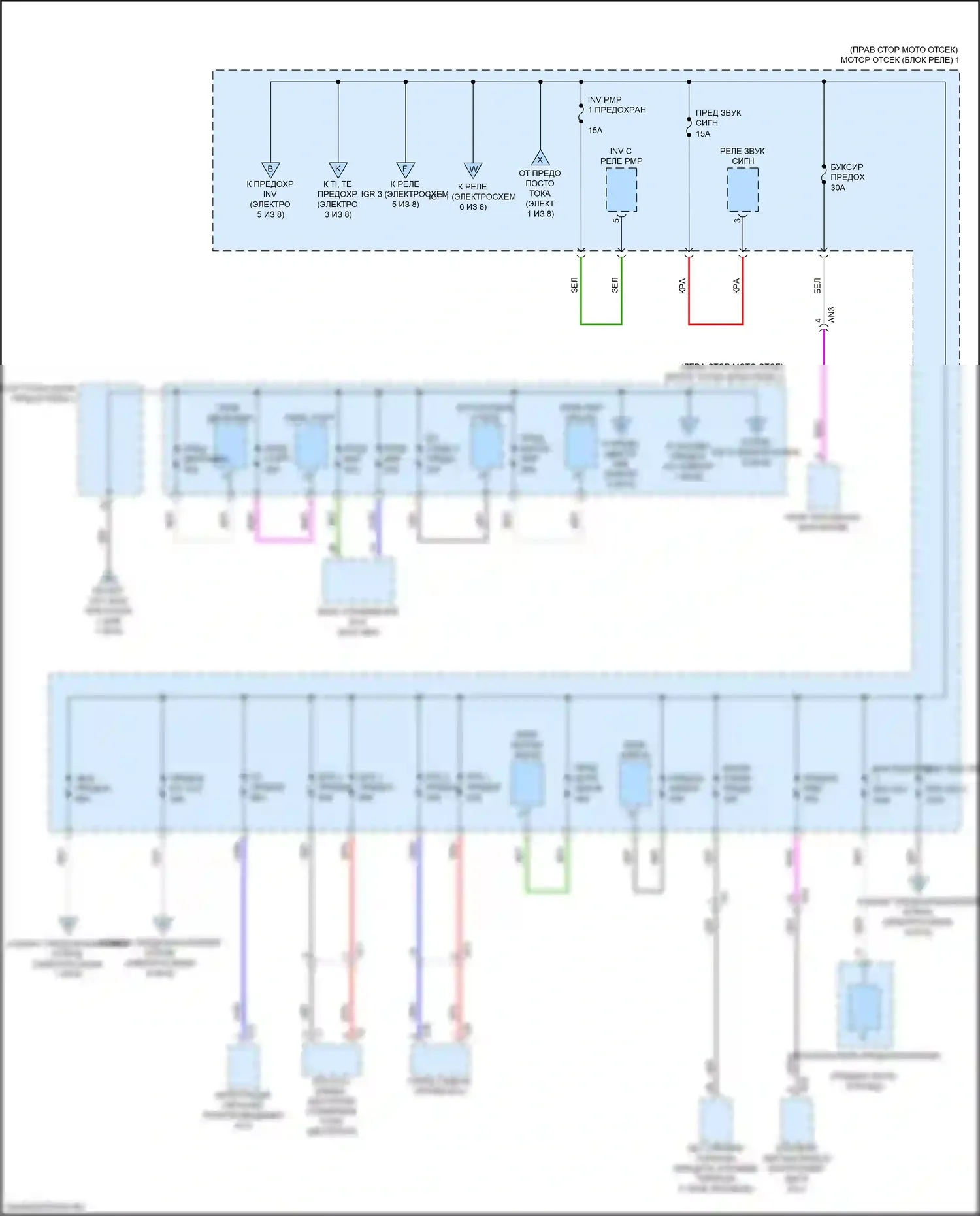 Sequoia Toyota III (2022-2024): Электросхема блока предохранителей реле (2 из 8) 
