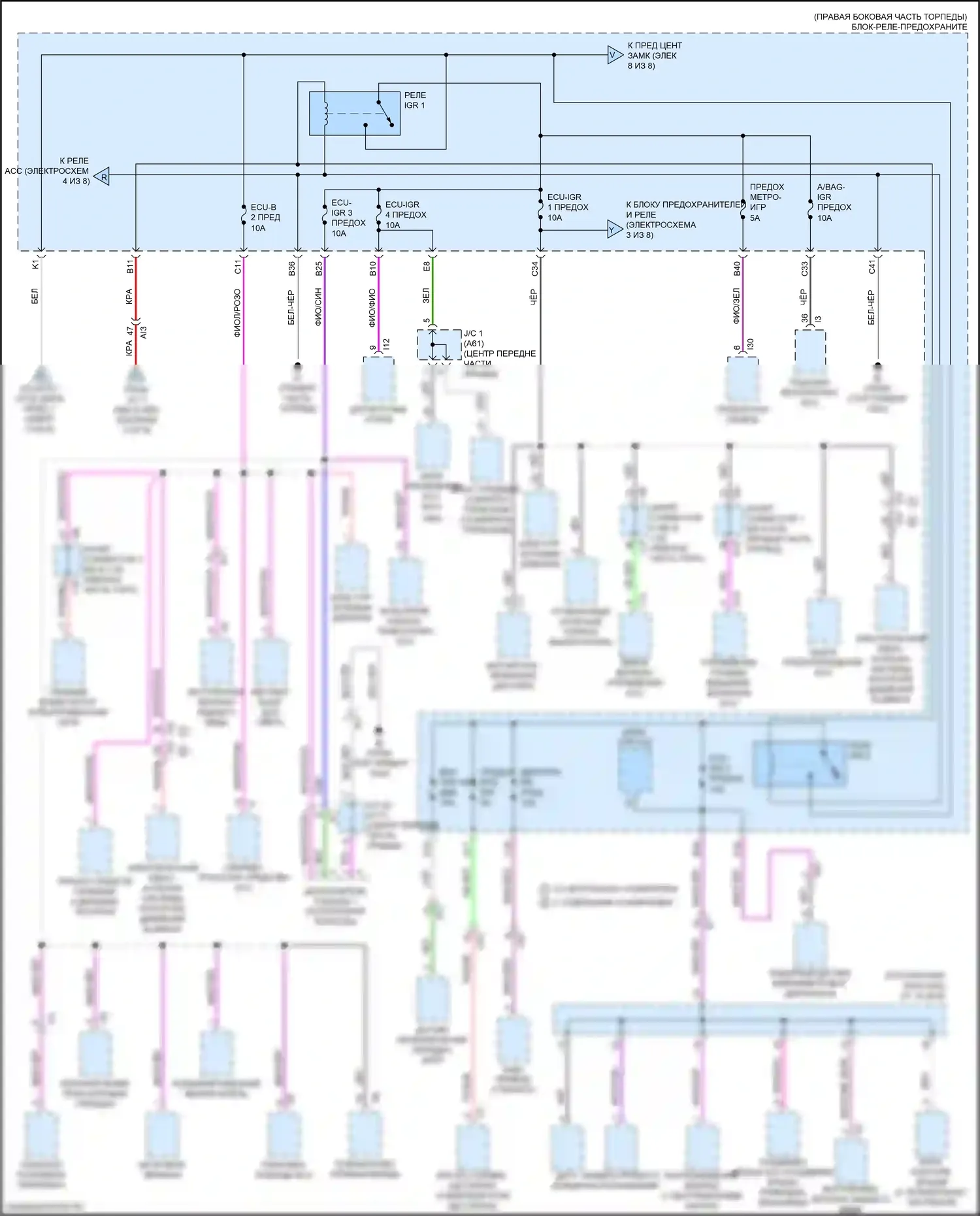 Sequoia Toyota III (2022-2024): Электросхема блока предохранителей реле (7 из 8) 