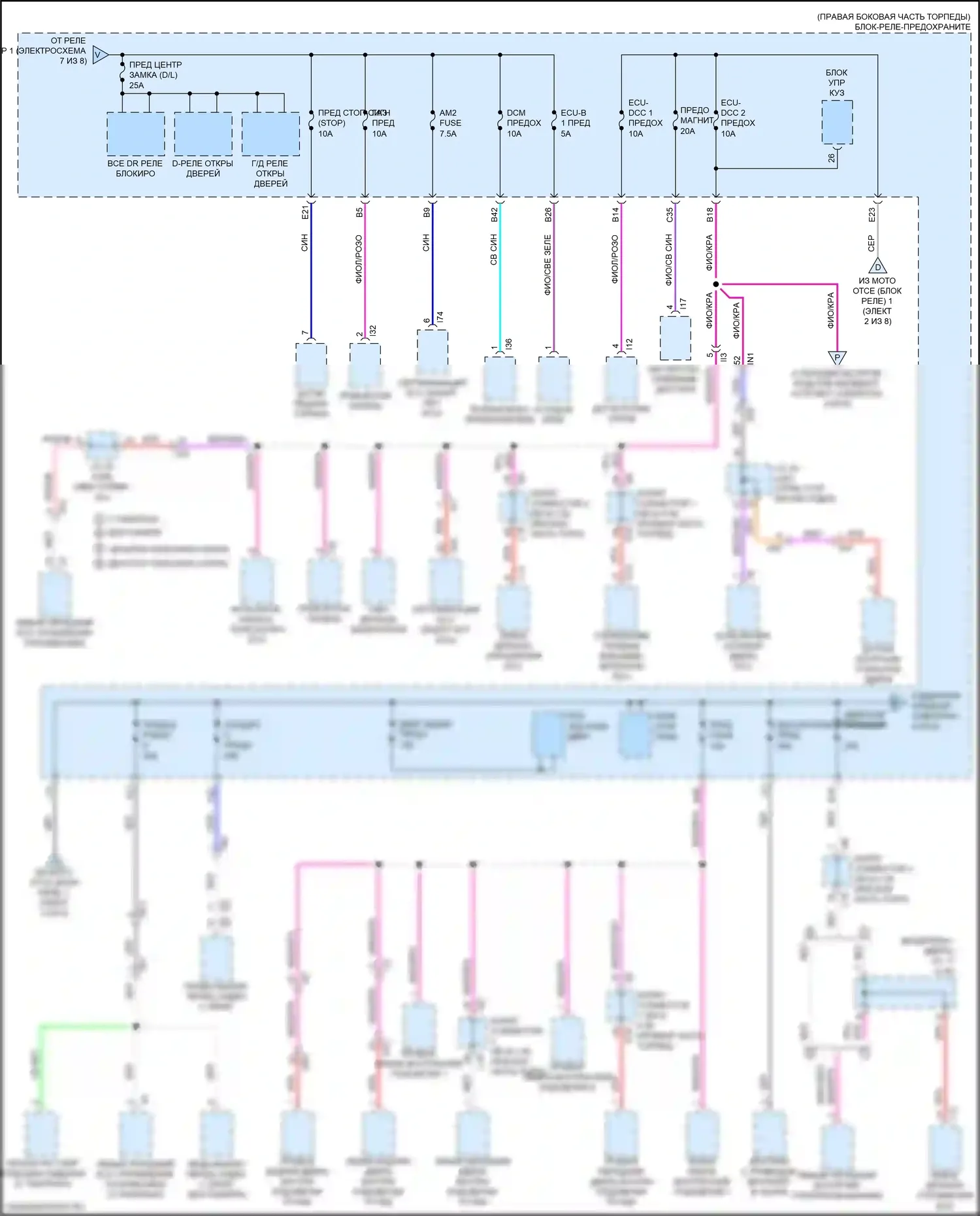 Sequoia Toyota III (2022-2024): Электросхема блока предохранителей реле (8 из 8) 