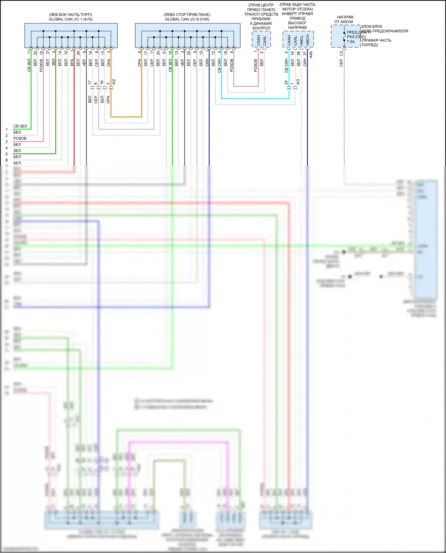 Sequoia Toyota III (2022-2024): Can шина электросхема (6 из 6) 