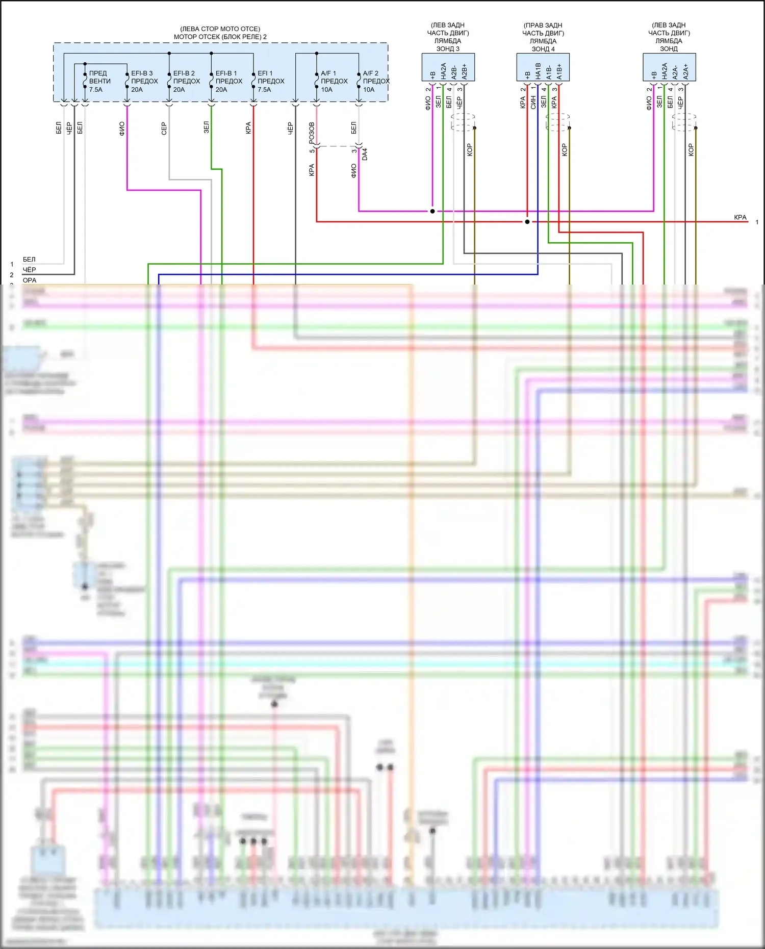 Sequoia Toyota III (2022-2024): Электросхема двигателя 3.4л турбо, электросхема органов управления двигателем (3 из 8) 