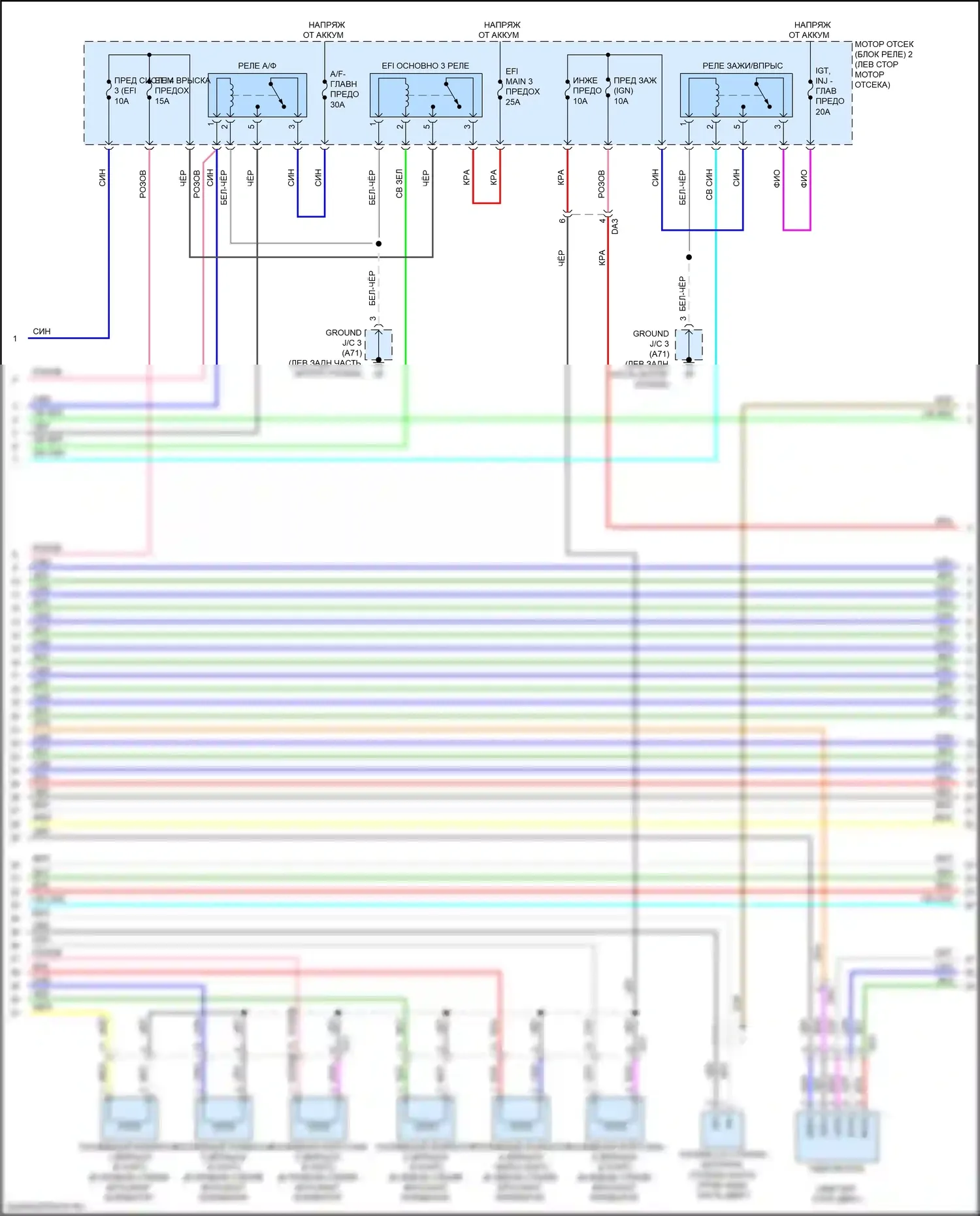 Sequoia Toyota III (2022-2024): Электросхема двигателя 3.4л турбо, электросхема органов управления двигателем (6 из 8) 