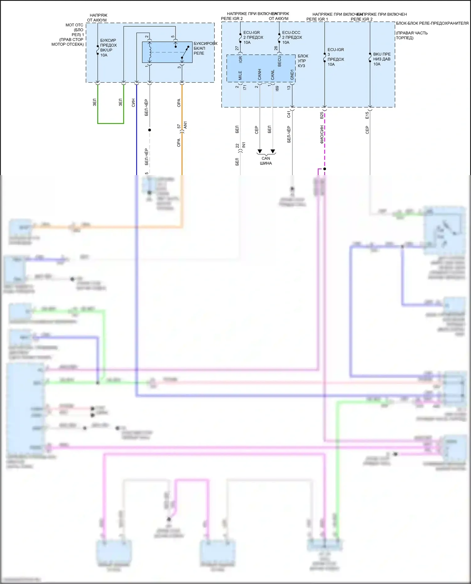 Sequoia Toyota III (2022-2024): Электросхема фонарей заднего хода 