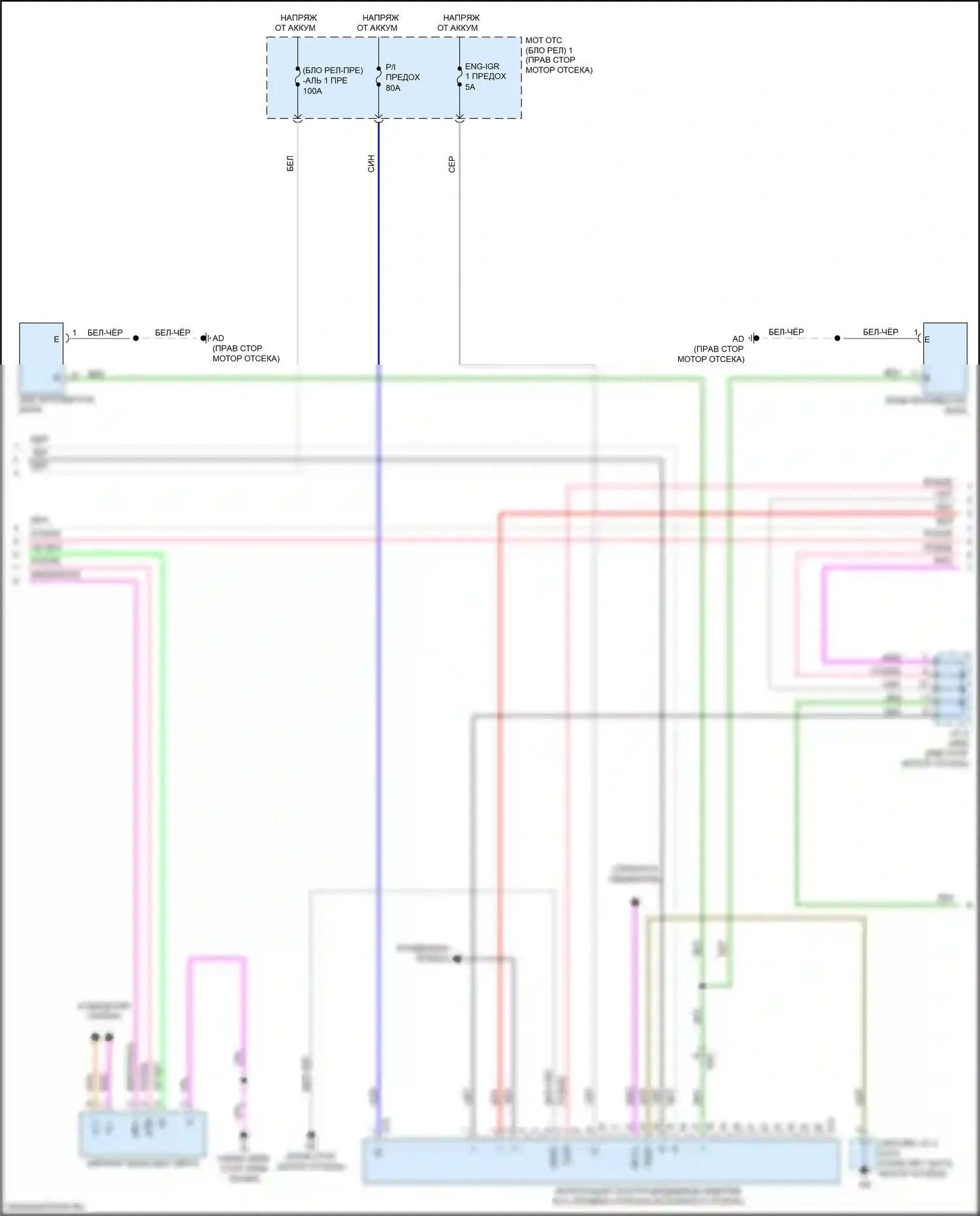 Sequoia Toyota III (2022-2024): Электросхема фар, без фары ecu (2 из 3) 