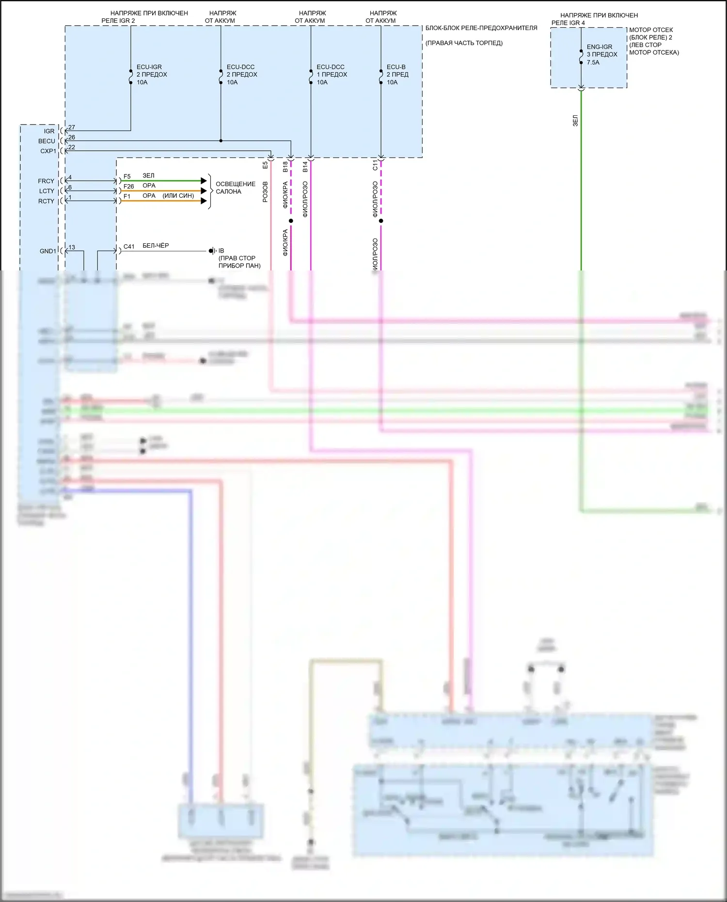 Sequoia Toyota III (2022-2024): Электросхема фар, с эбу фар (1 из 3) 