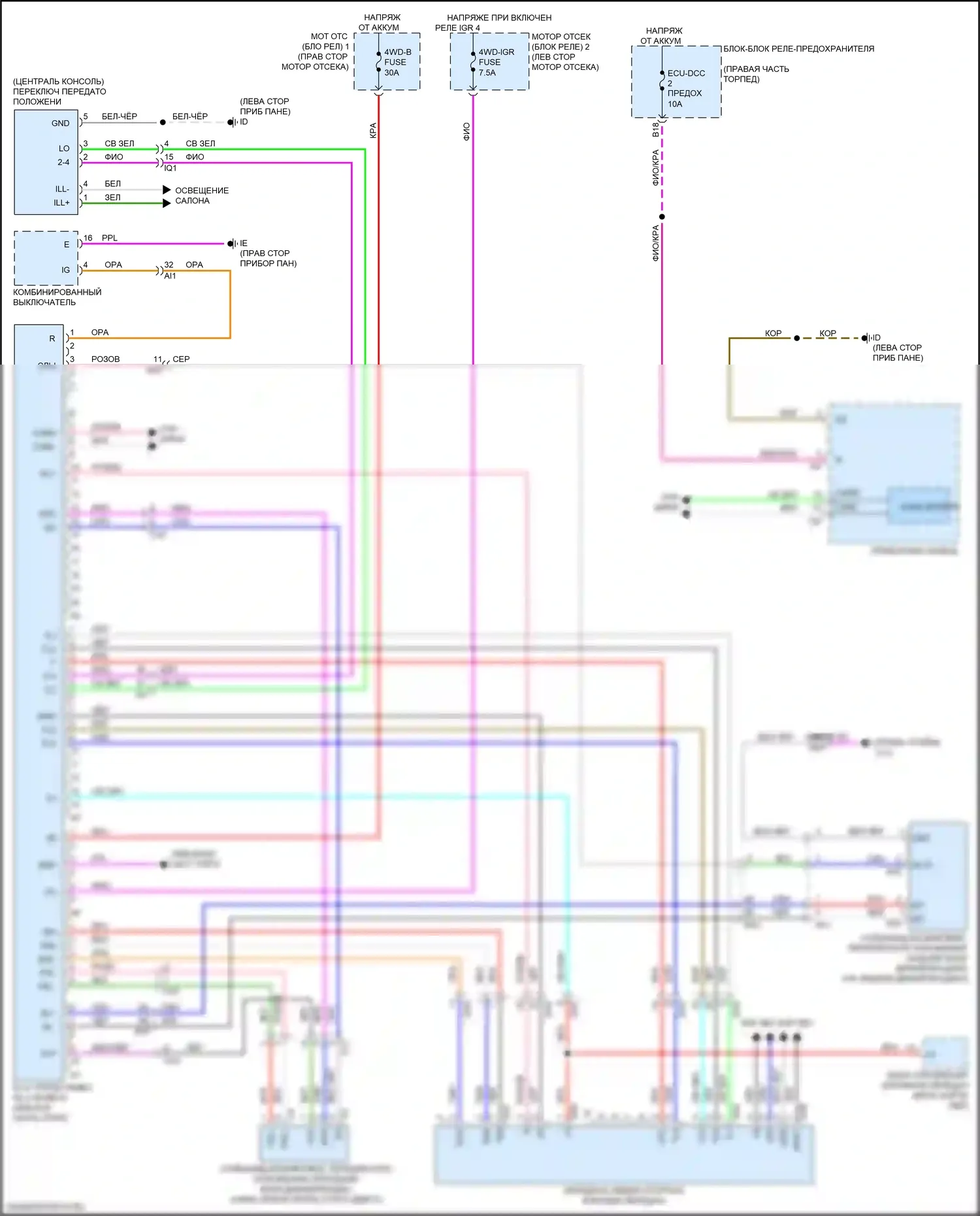 Sequoia Toyota III (2022-2024): Электросхема 4wd 