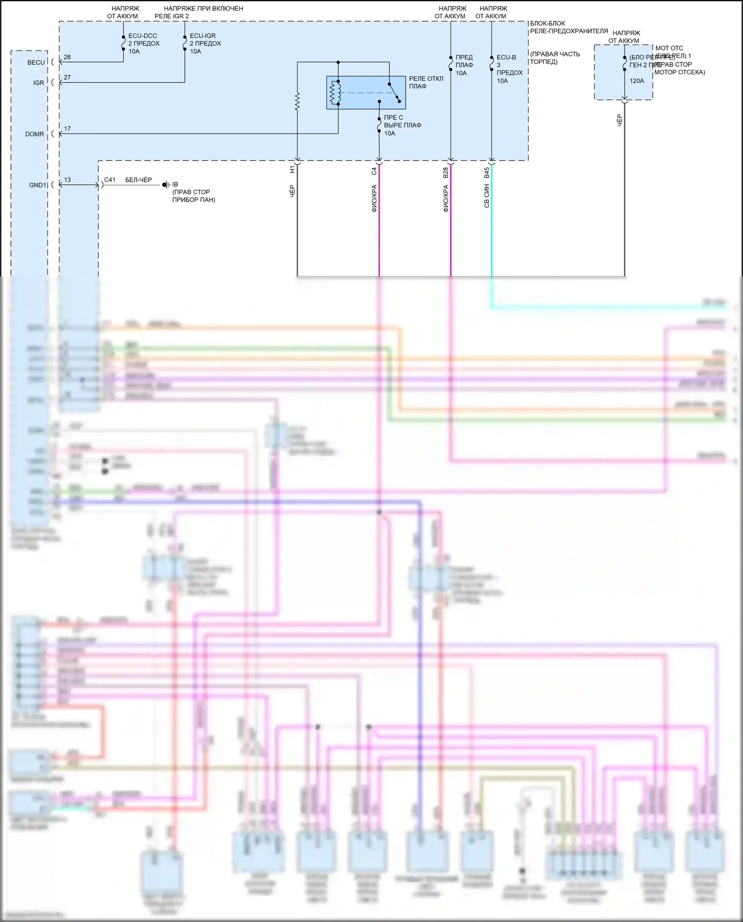 Sequoia Toyota III (2022-2024): Электросхема освещения салона (1 из 2) 