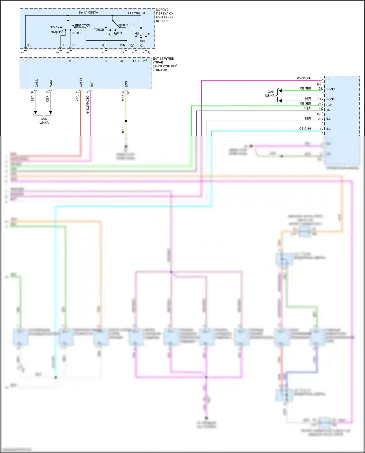 Sequoia Toyota III (2022-2024): Электросхема подсветки приборной панели (3 из 3) 