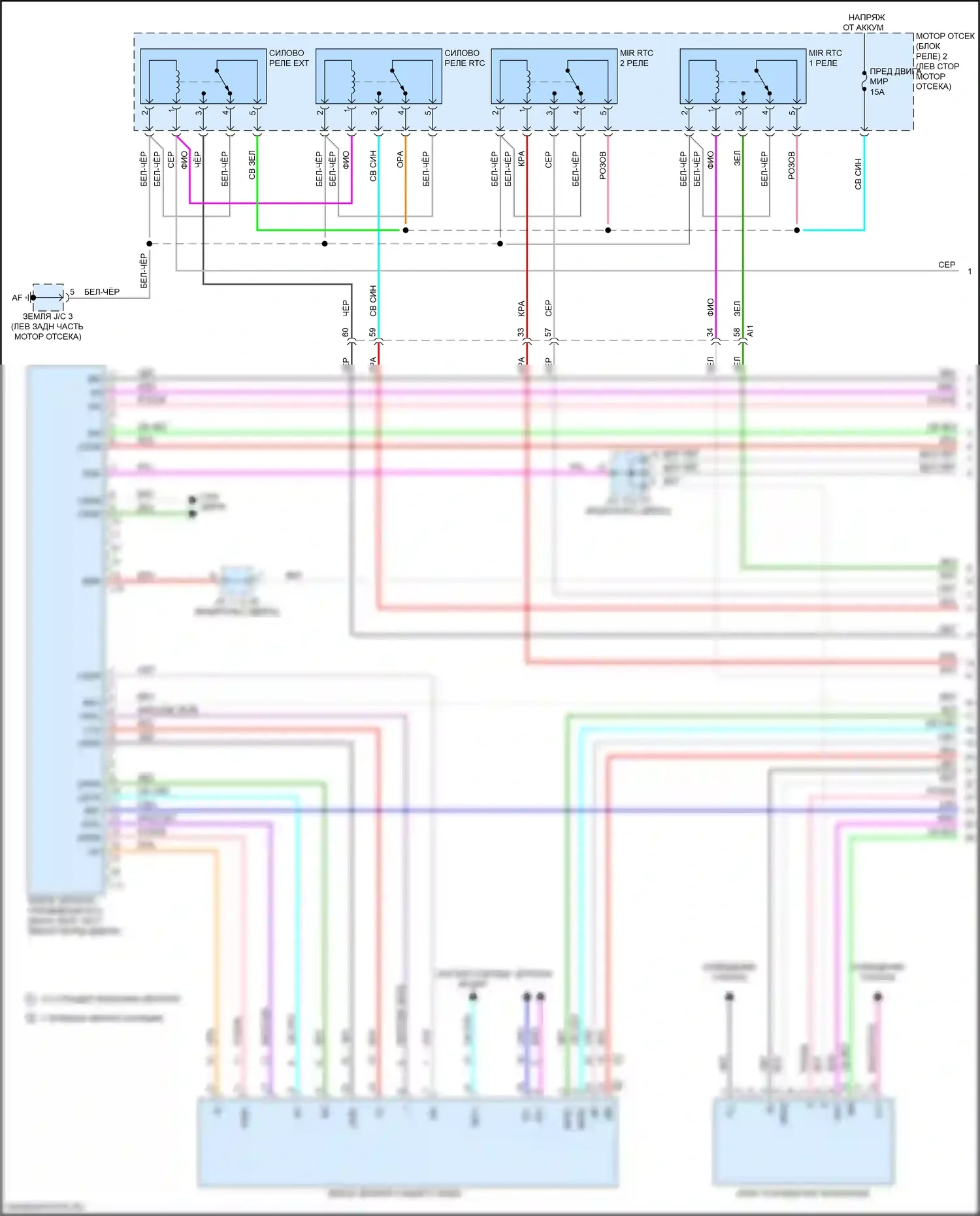 Sequoia Toyota III (2022-2024): Электросхема памяти зеркал (1 из 3) 
