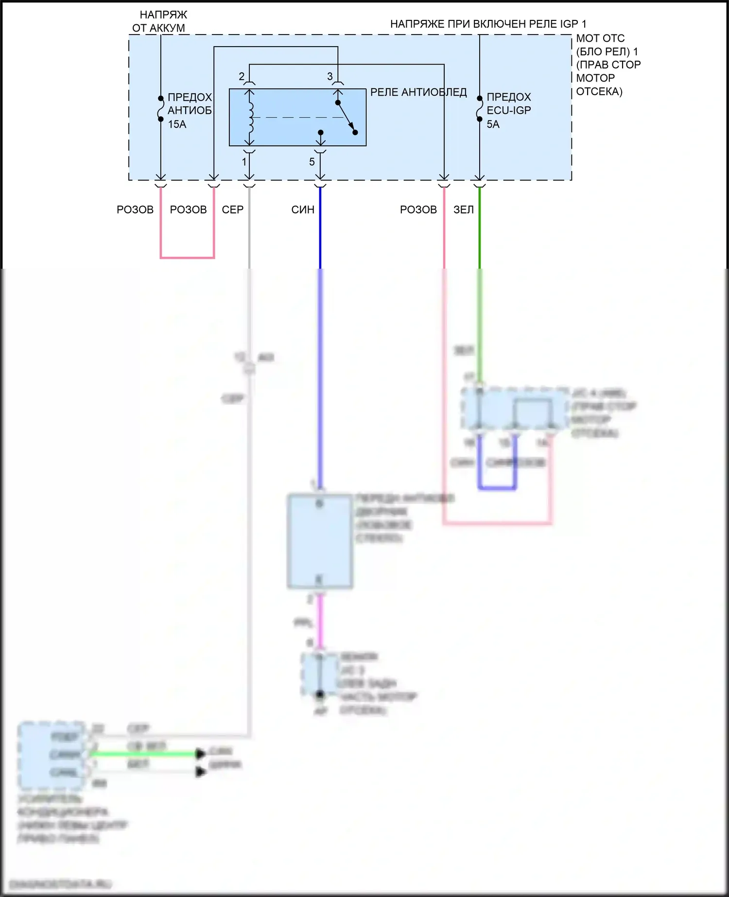 Sequoia Toyota III (2022-2024): Электросхема переднего антиобледенителя 